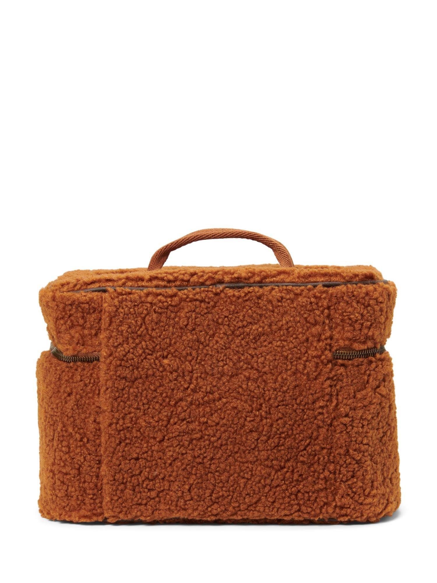Teddystoff Kulturbeutel (1-tlg), weichem Brown aus Essenza Leather Teddy Tracy