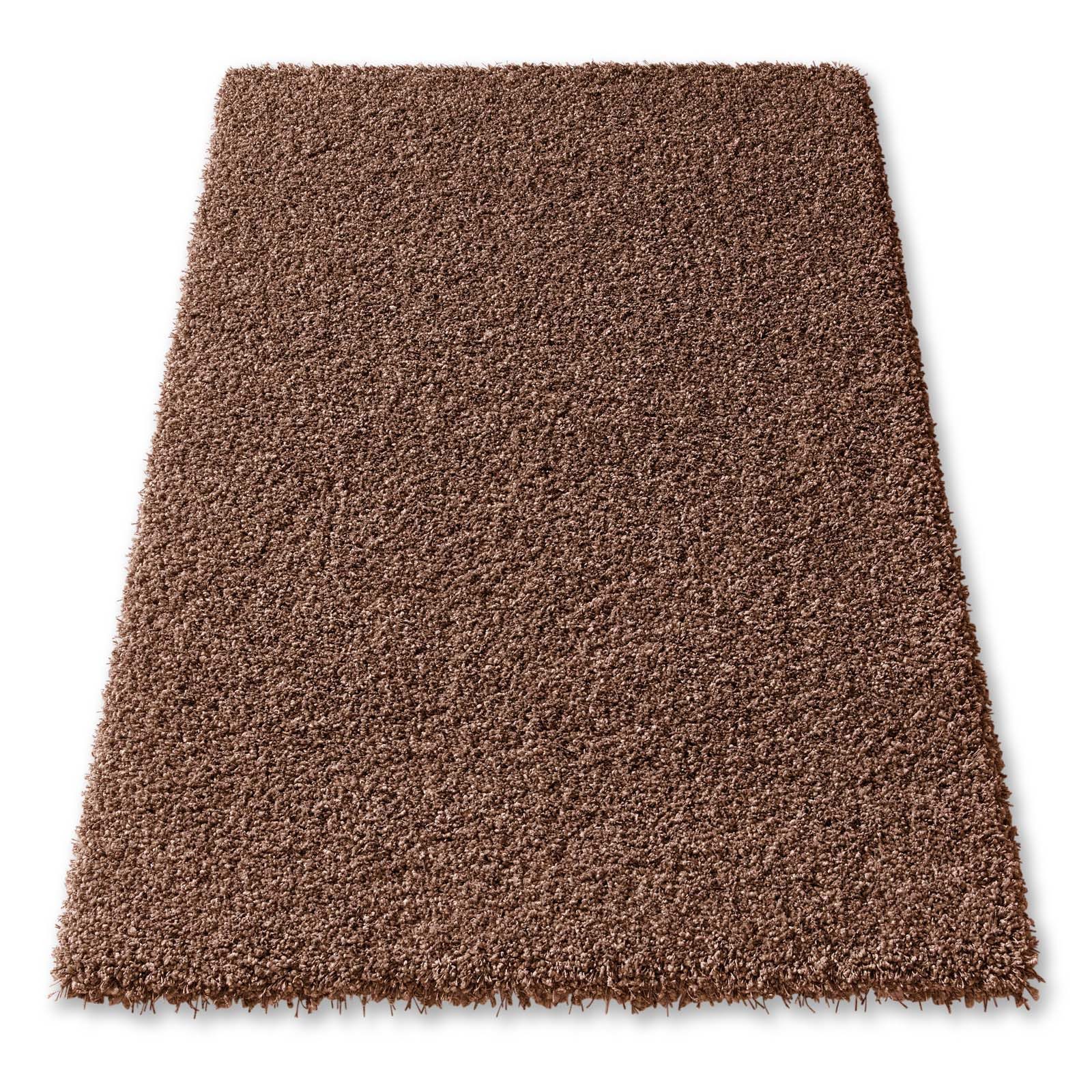 TaCa Home Langflor-Teppich Shaggy Teppich Langflor, rechteckig, Höhe: 60 mm, Schlafzimmer Kinderzimmer Wohnzimmer, rostbraun - 65 x 130 cm