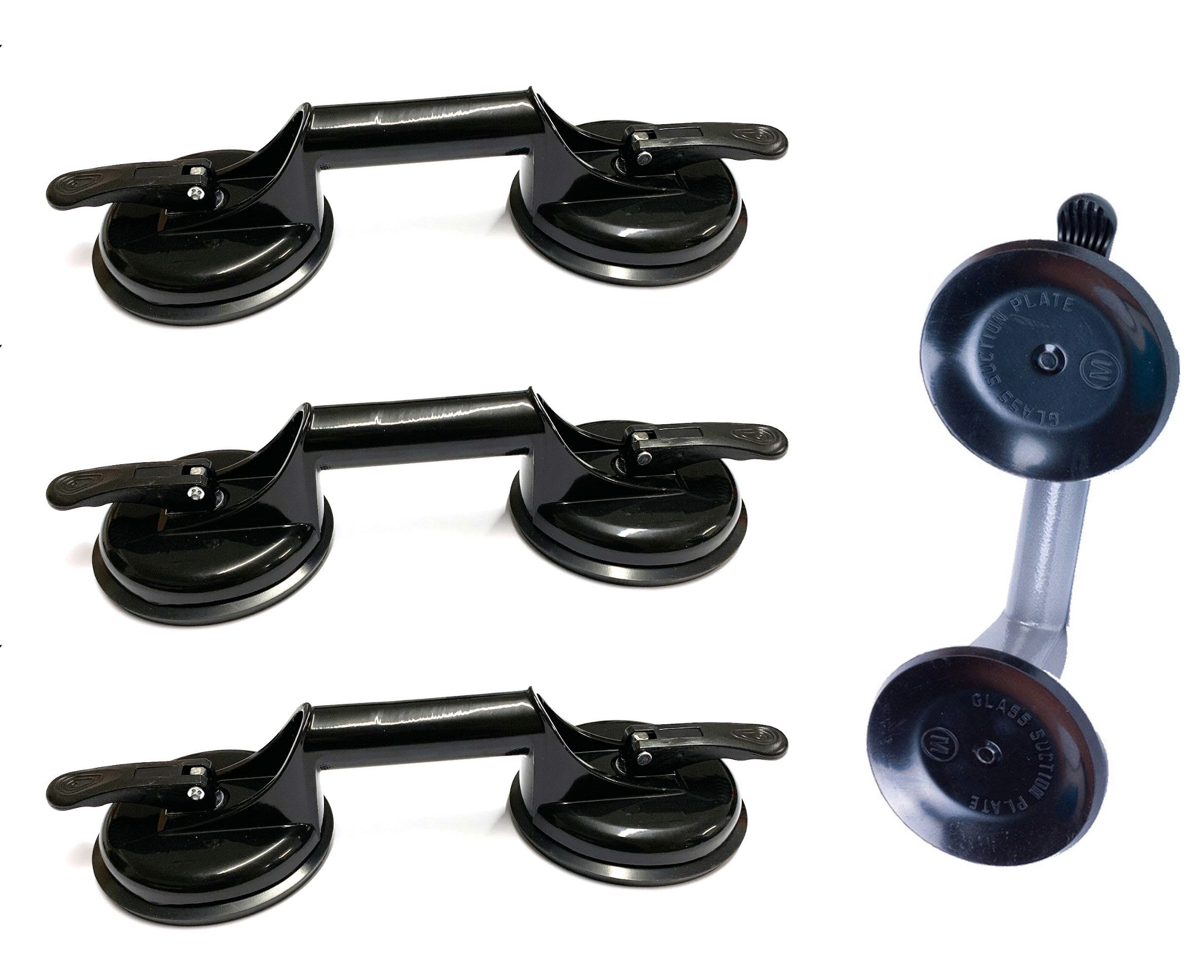 Moritz Saugheber mit 2 Saugnäpfen schwarz, max. 100 kg Traglast, 2-tlg.], Set, Glasheber Glassauger Plattenheber Saughalter Vakuumheber Gummisauger