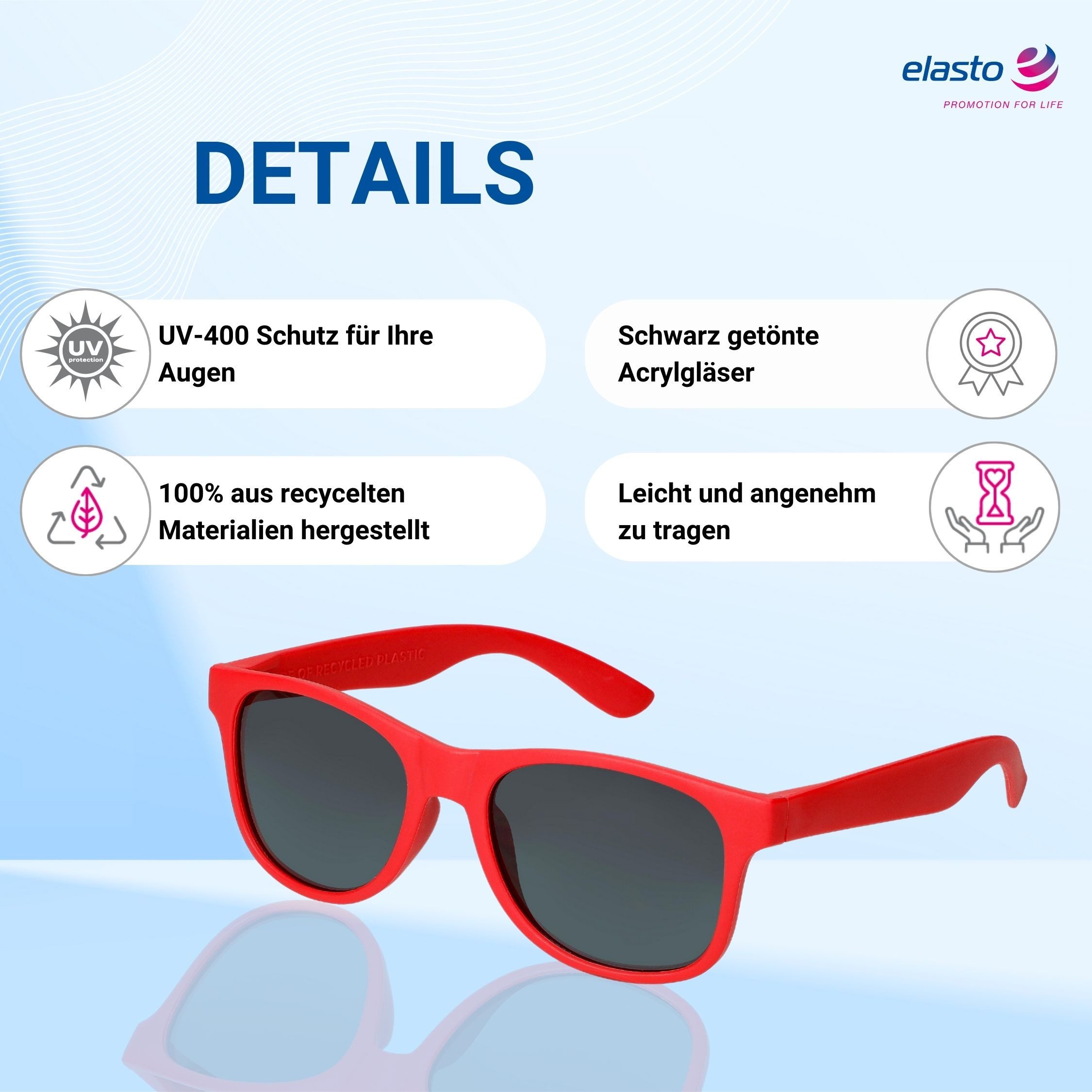 elasto Sonnenbrille UMI Brille UV400 Schutz rot günstig online kaufen