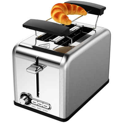 Vbrisi Toaster Toaster, 2 kurze Schlitze, für 2 Scheiben, mit Brötchenaufsatz, 825 W, 2 kurze Schlitze, 820,00 W