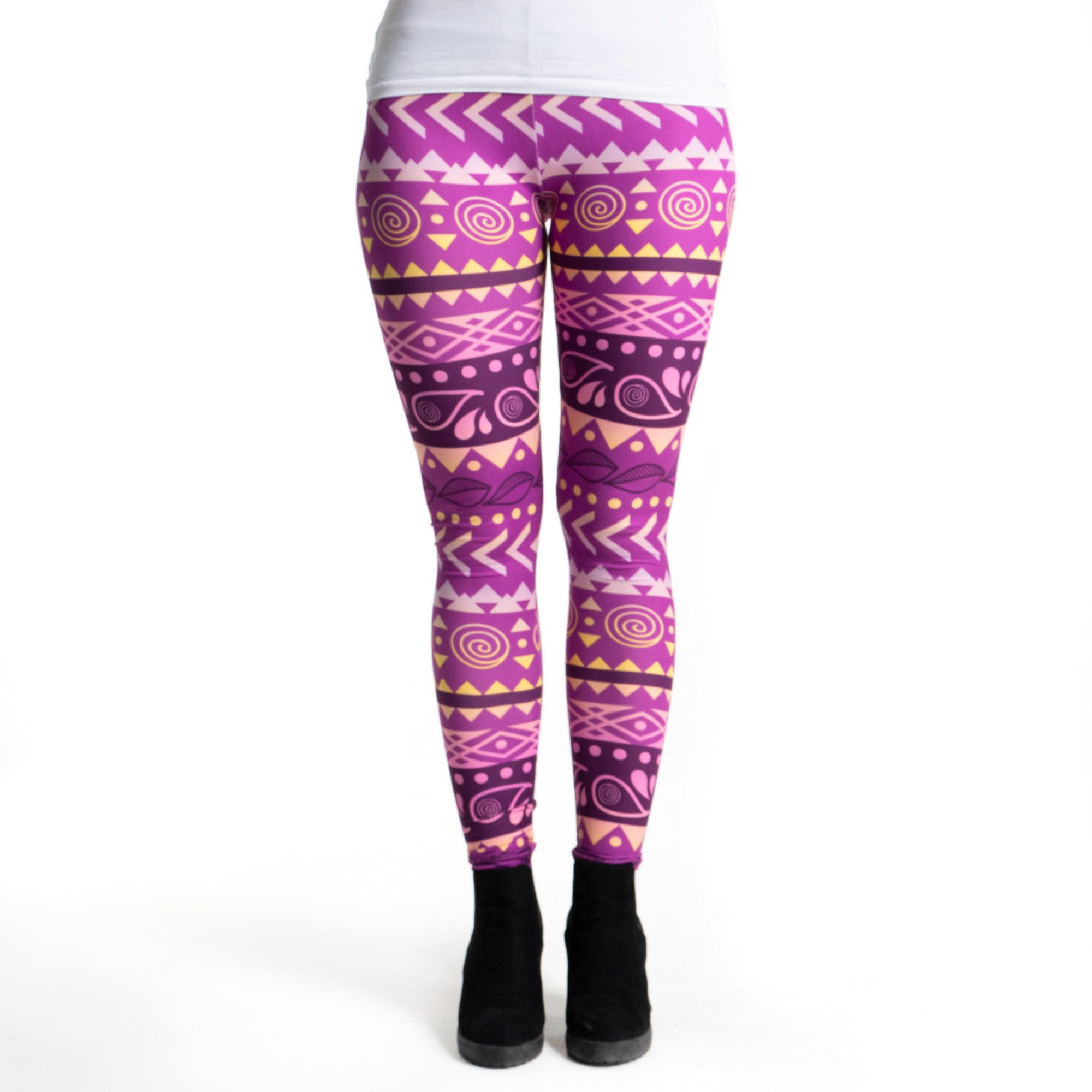 Leggings Motiv-Leggings (Einheitsgröße) - Design Aztec Lila