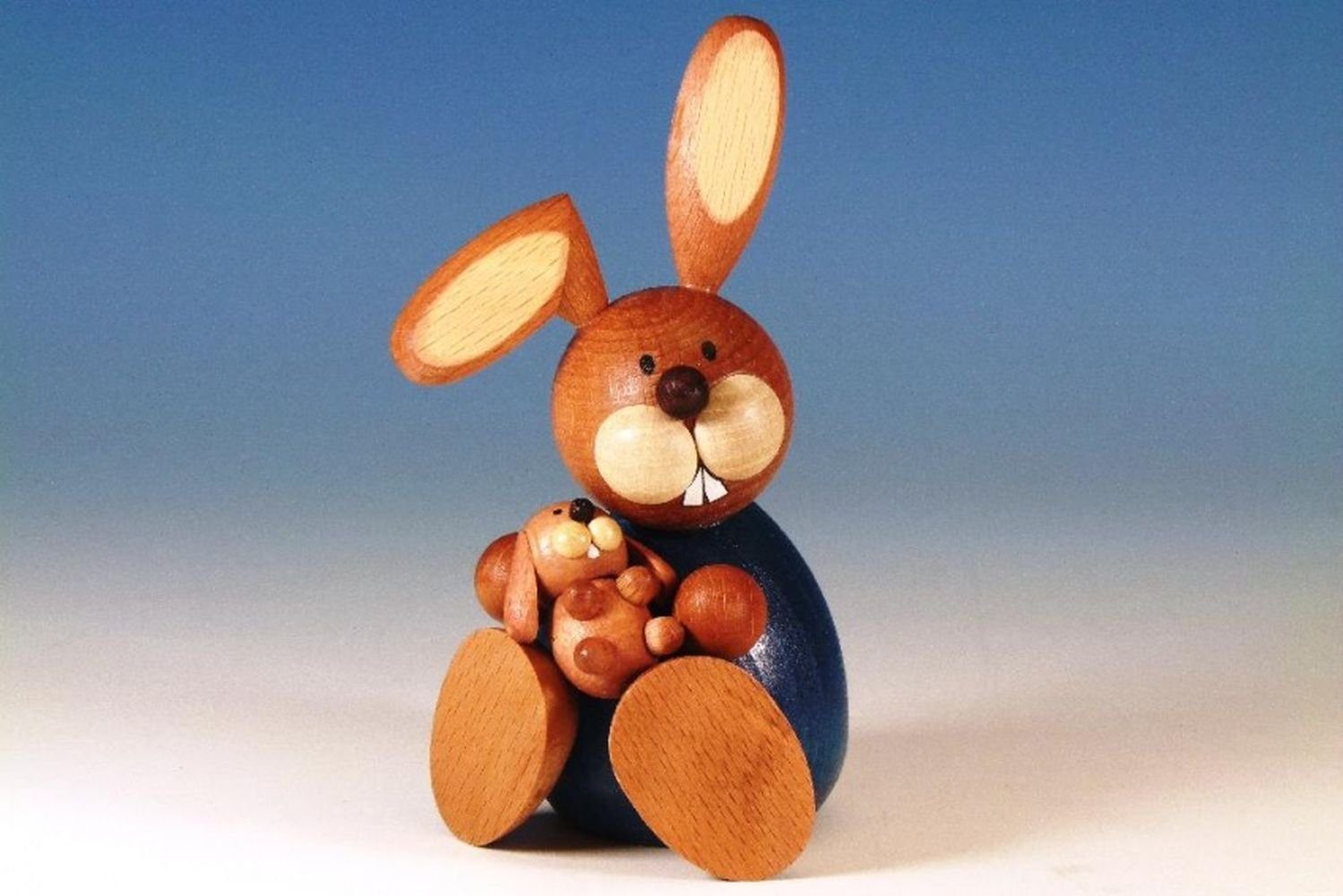 Ullrich Kunsthandwerk Osterhase Osterartikel Osterhase mit Kind Höhe=11cm NEU