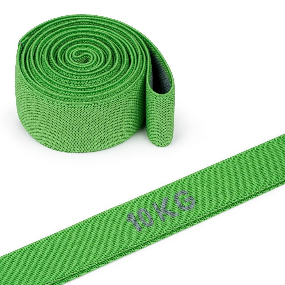 Sport-Thieme Stretchband Elastikband Ring, Textil, Verschiedene Zugstärken je nach Trainingsstand 10 kg, Grün-Grau