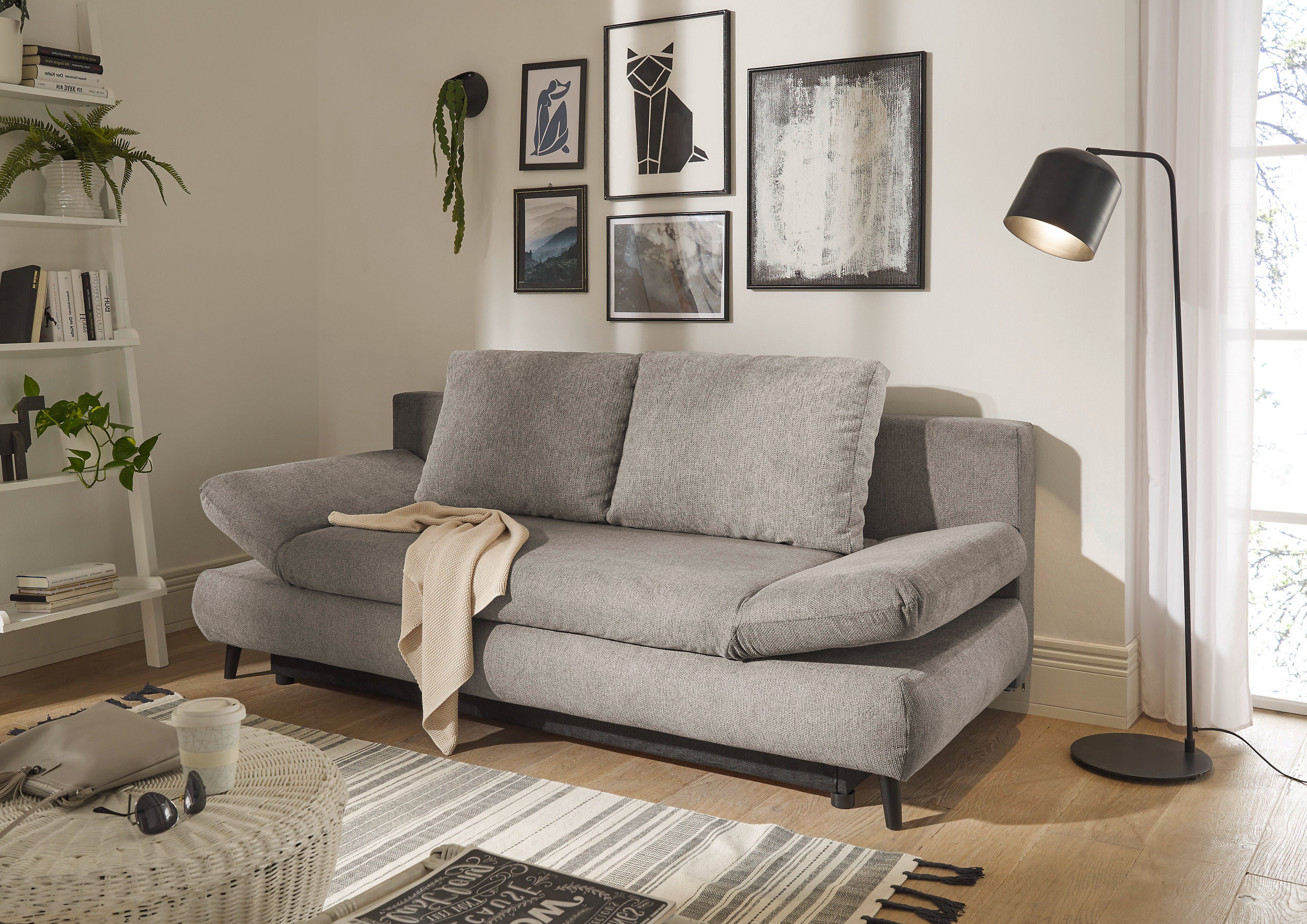 ED EXCITING DESIGN Schlafsofa Sunny, mit Bettkasten & Armteilverstellung
