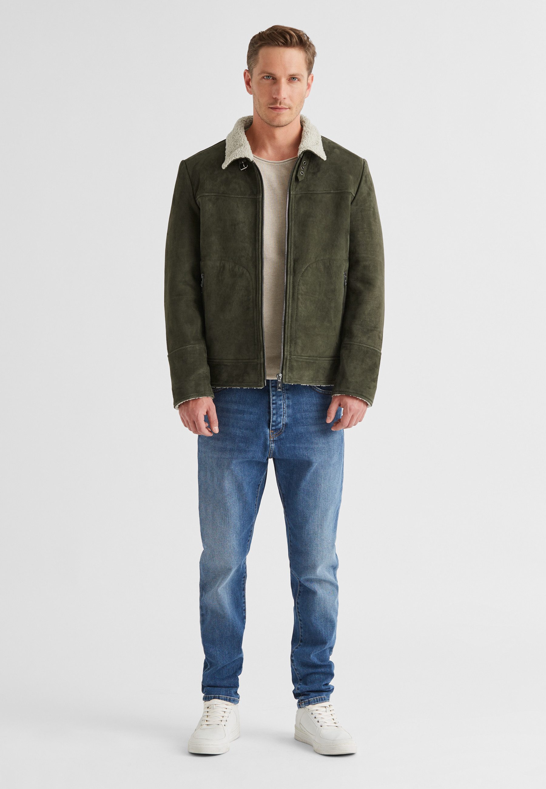 Milestone Lederjacke MSCamino Herren Bikerjacke Jacke Leder normale Passfor günstig online kaufen