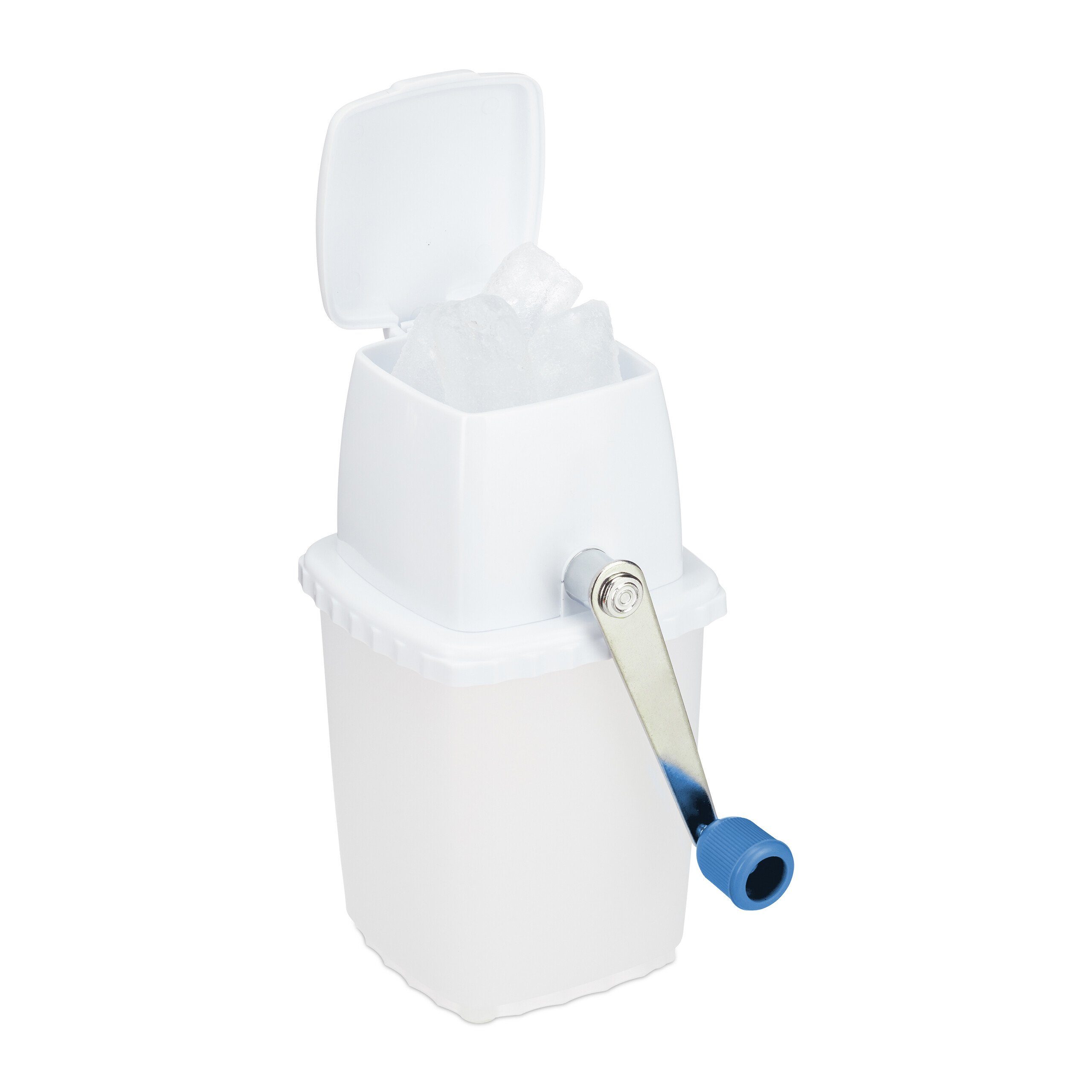 relaxdays Eiswürfelbehälter Manueller Eiscrusher, Kunststoff