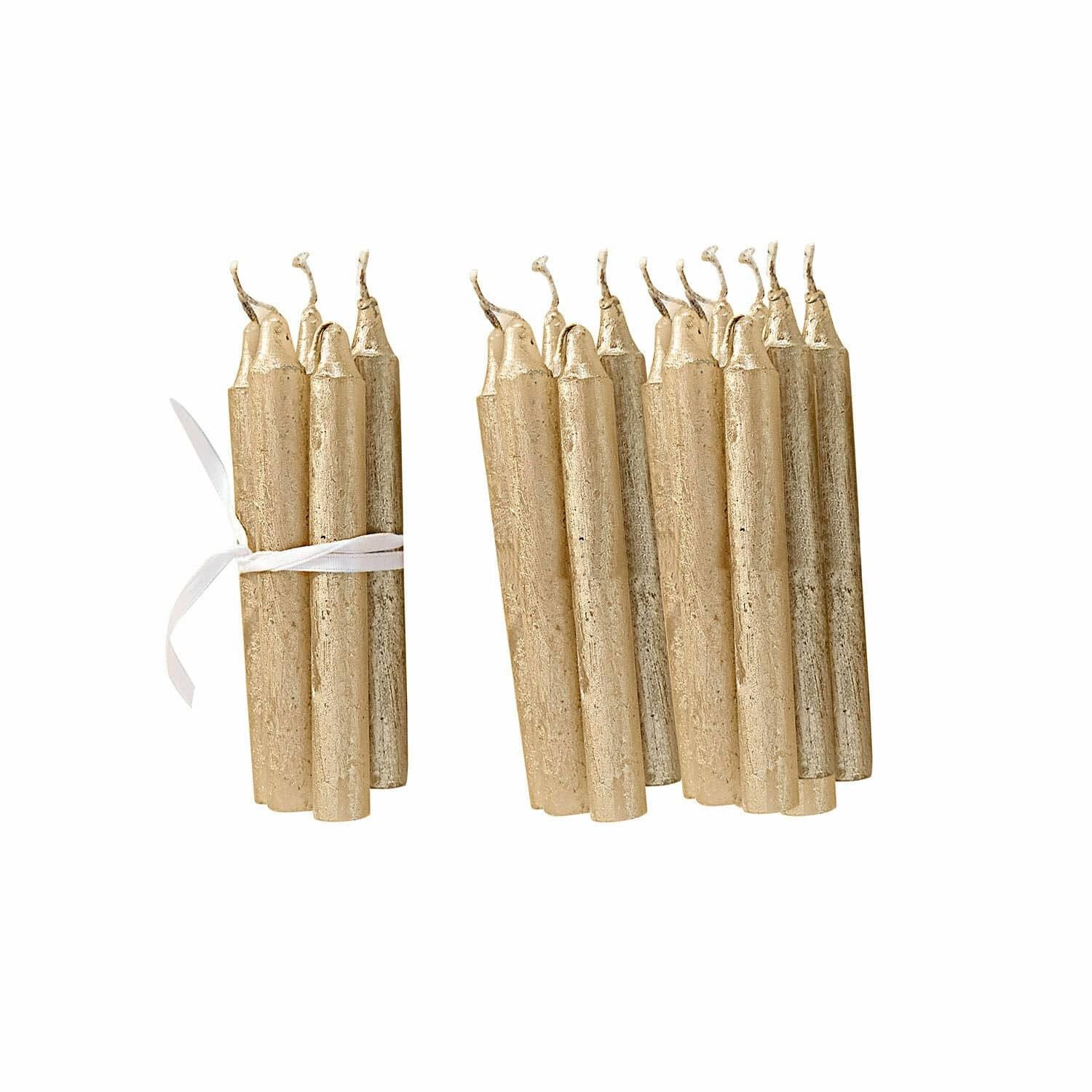 Mirabeau Stumpenkerze Kerze 20er Set Noufa gold (20er Set, 20er Set), stilvolles Interieur, Handgegossen, Geruchsneutrales Wachs