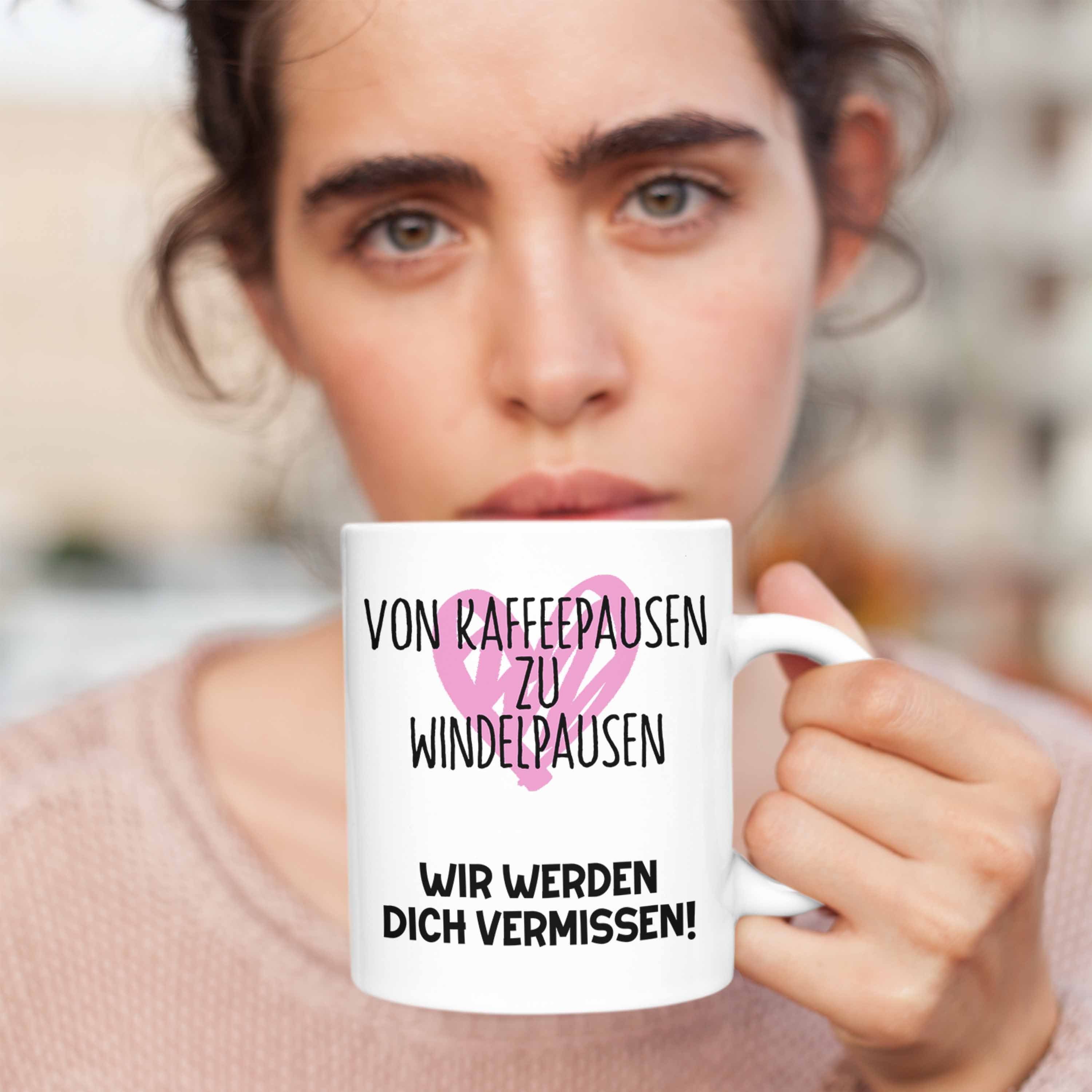 Mutterschutz Kollegin Abschieds Trendation Tasse Tasse Geschenk Mama Abschied Weiss Werdende