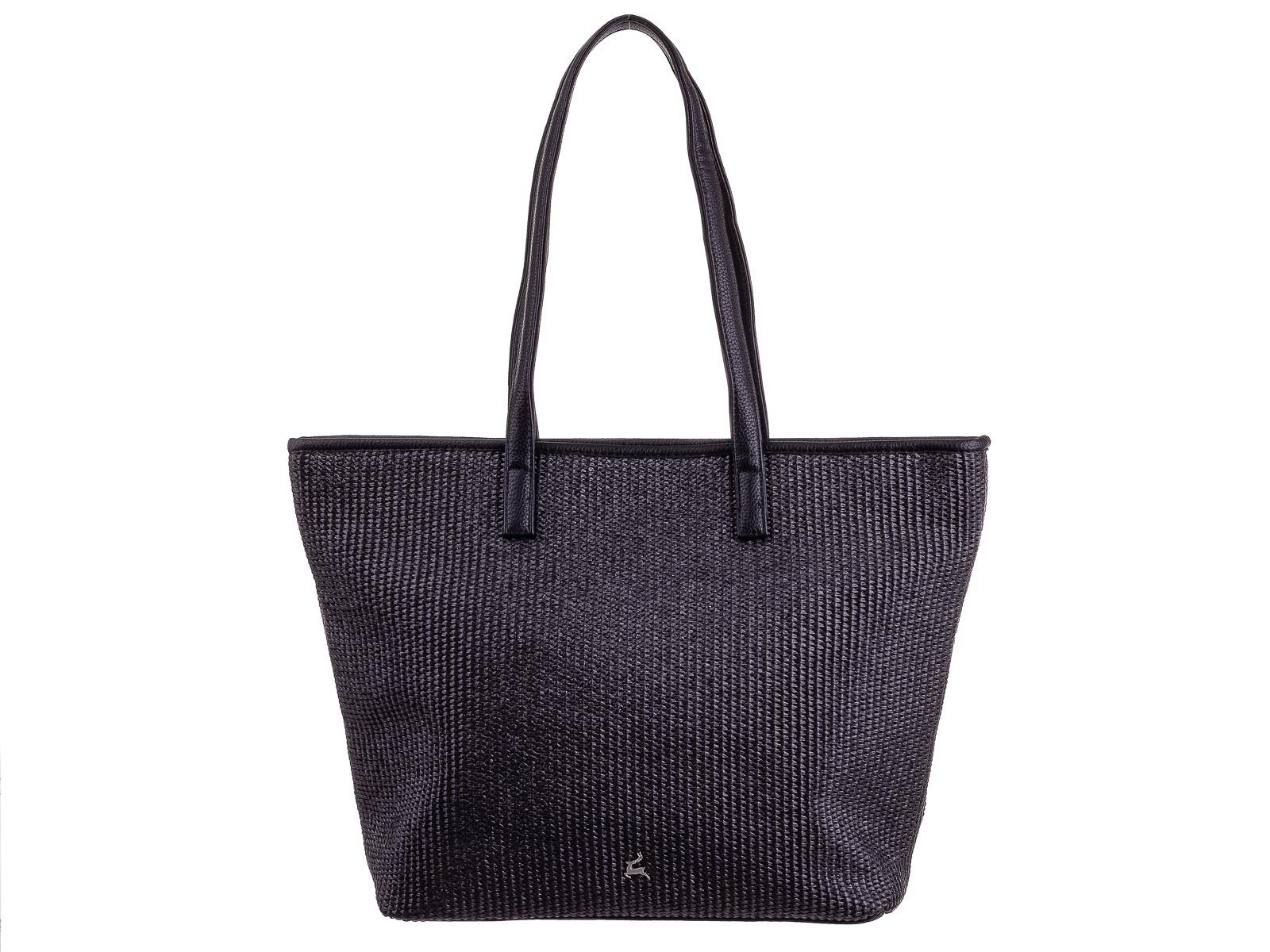 Joyce (1-tlg), Prato Handtasche black Handtasche Stroh-Look XL LM Shopper