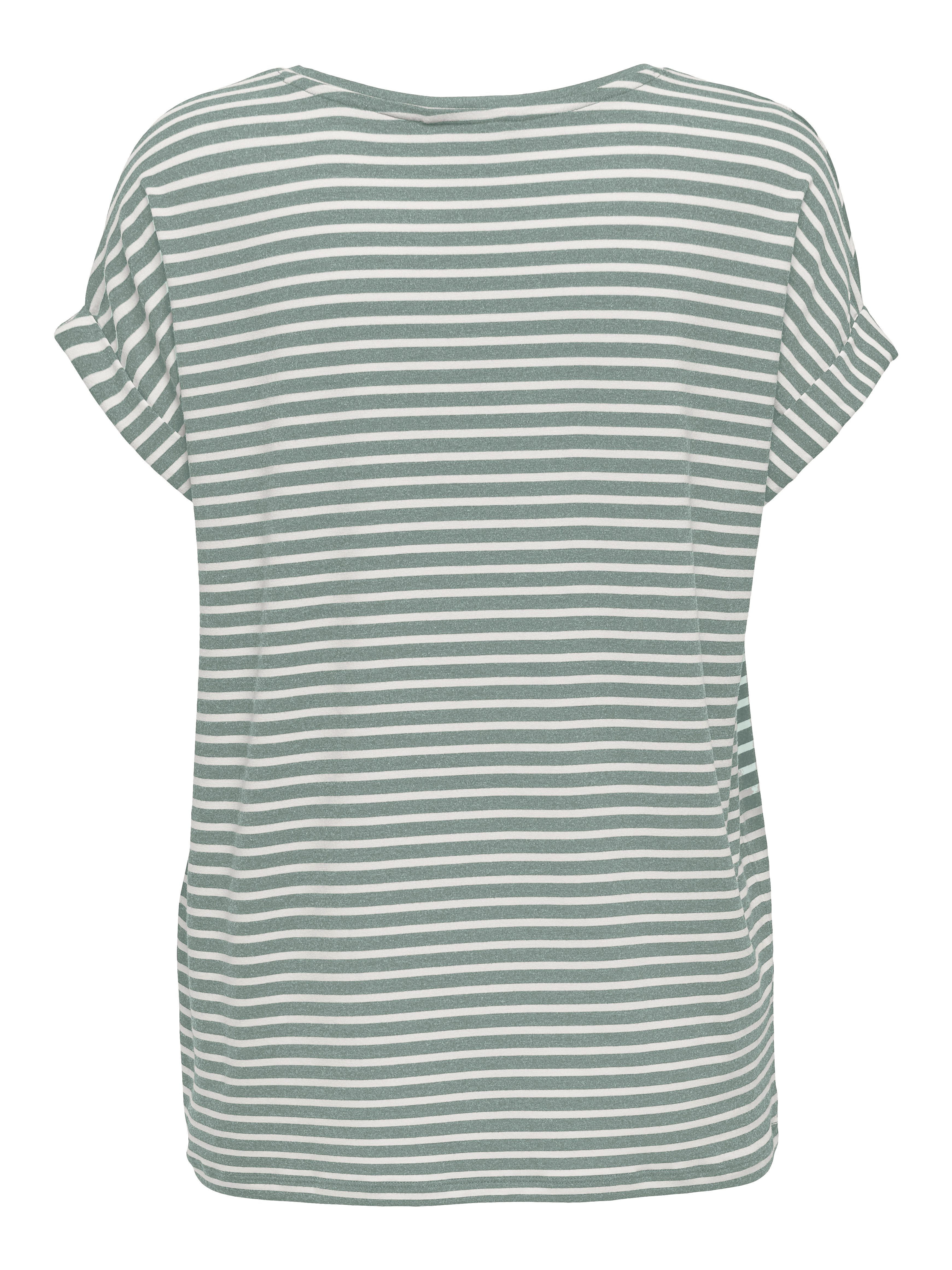 ONLY CARMAKOMA Kurzarmshirt CARMOSTER STRIPE S/S O-NECK TOP JRS NOOS Viskosemischung, regular fit
