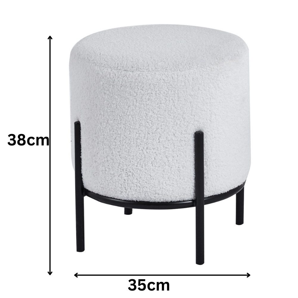 alesvelt Polsterhocker Puffhocker, Fußstütze, 38 cm, weiß