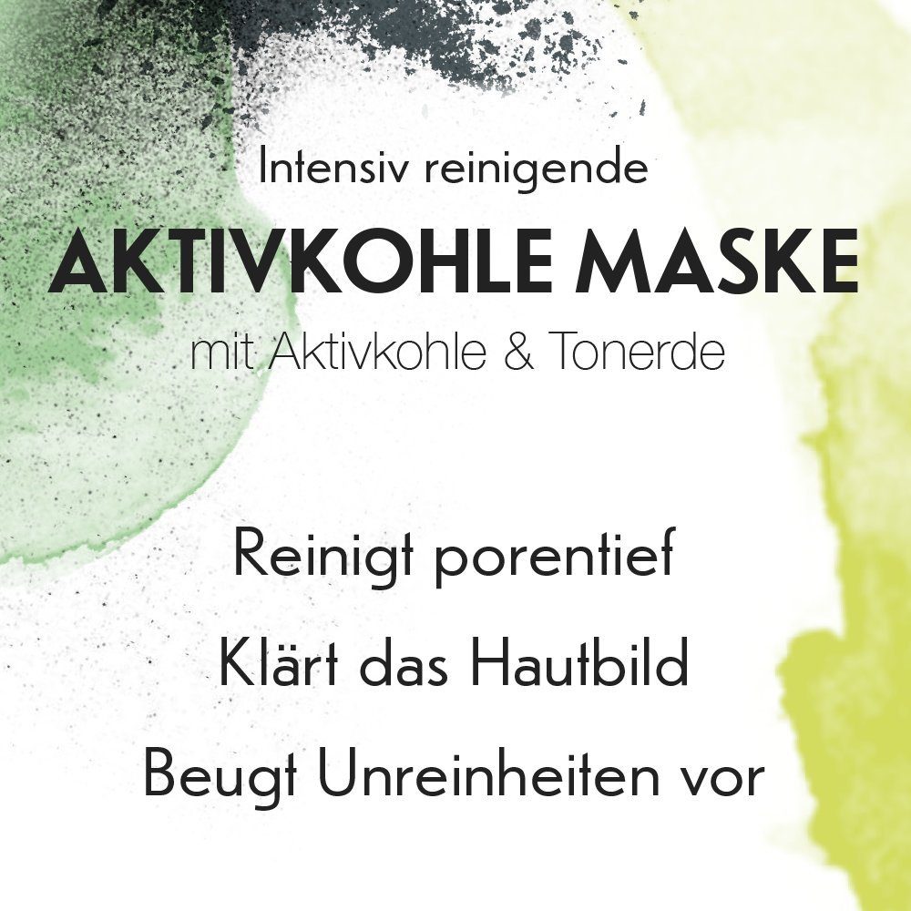 Gesichtsmaske reinigende Maske Aktivkohle - Reinigungsmaske, Tonerde VANDINI Pack & mit 1-tlg. 2er