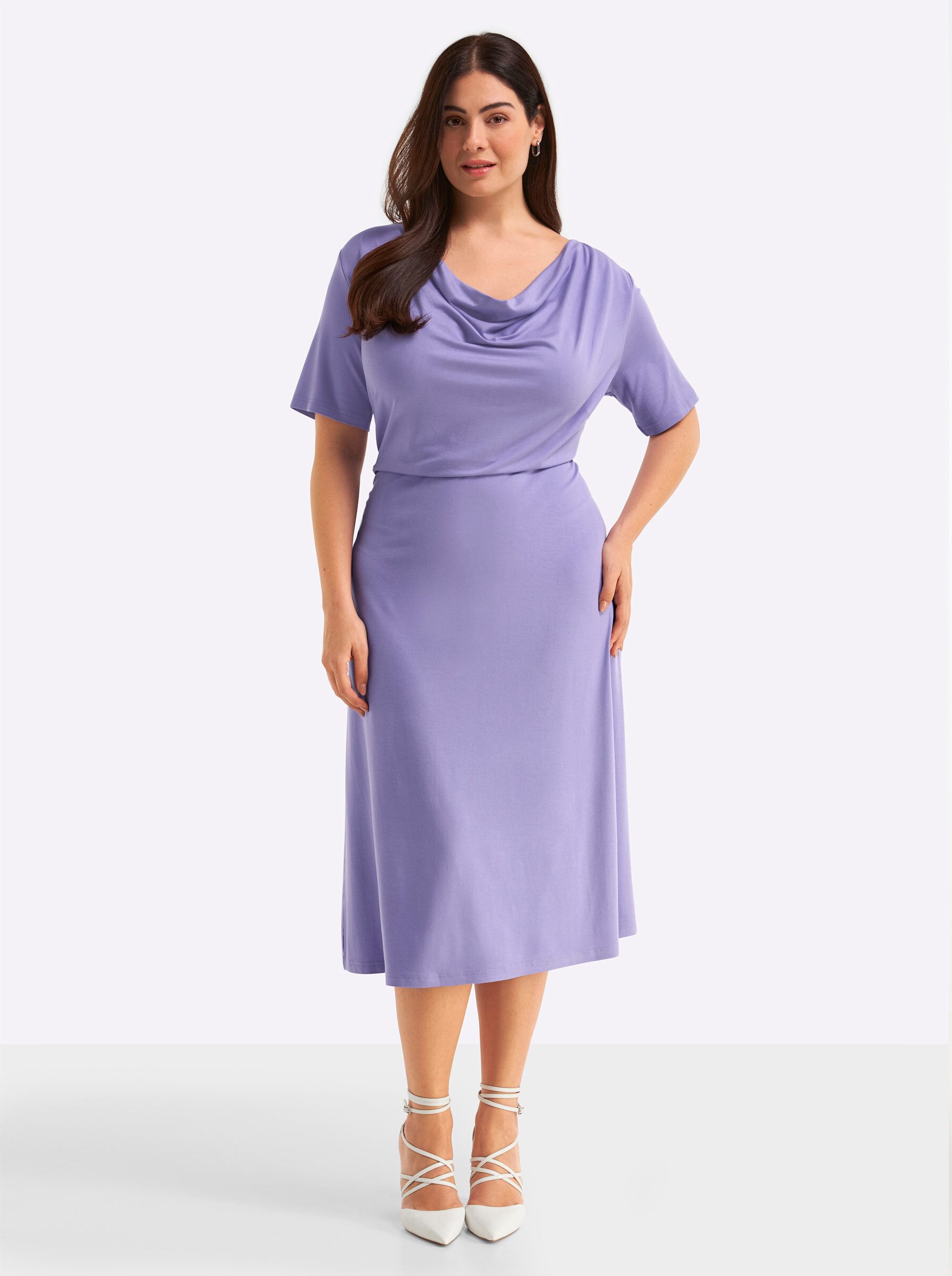 Sheego Jerseykleid Jersey-Kleid Kurzarm