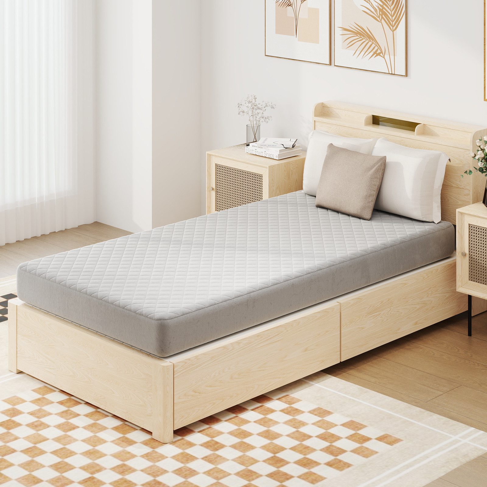 Matratzenschoner COSTWAY, Matratzenauflage, mit Schwammpolsterung, 90x200cm günstig online kaufen