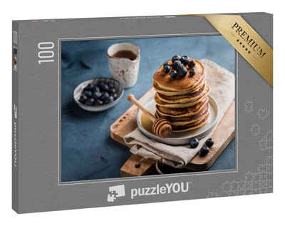 puzzleYOU Puzzle »Pfannkuchen mit Ahornsirup und Blaubeeren«, 100 Puzzleteile, puzzleYOU-Kollektionen Essen und Trinken