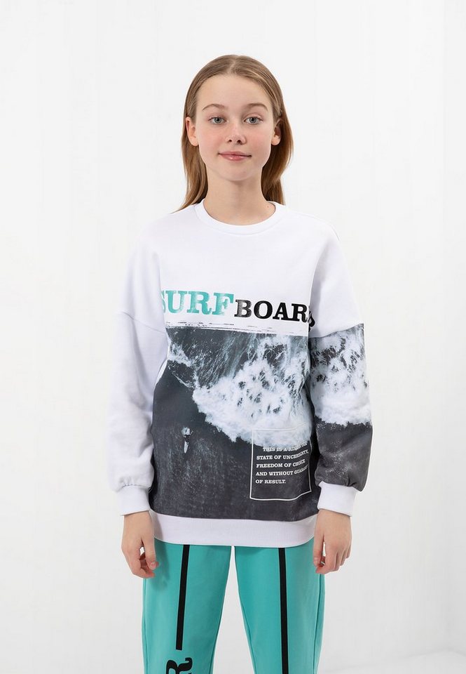 Gulliver Sweatshirt mit großem Frontdruck, Angenehm zu tragen durch  superweiche Baumwolle