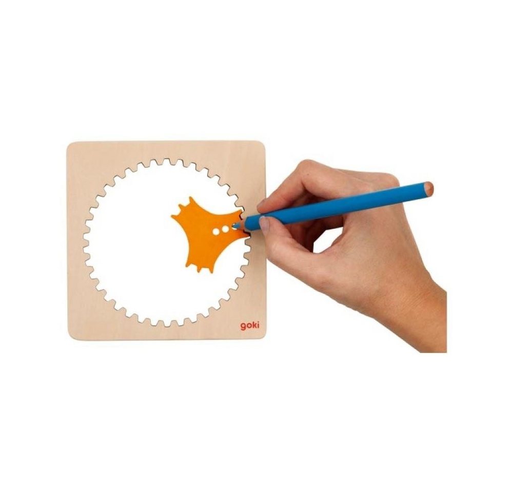 Thumbnail - goki Malvorlage Spirograph 6 Teile, Holz Mandala zeichnen