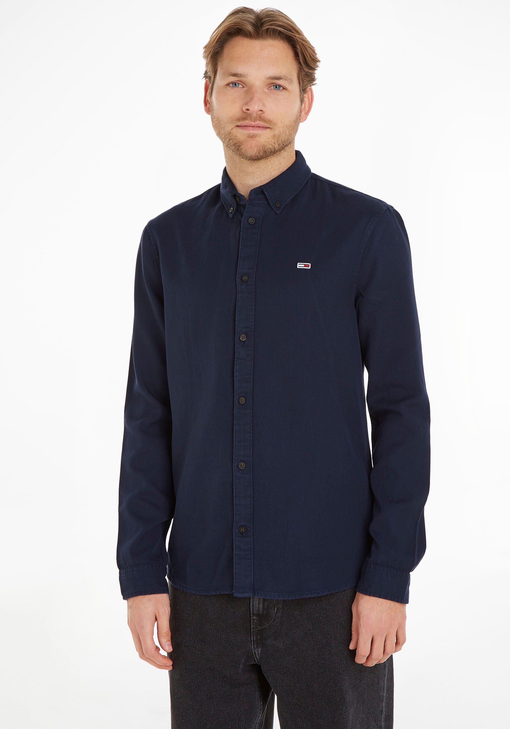 Tommy Jeans Langarmhemd TJM ESSENTIAL REG SHIRT mit durchgehender Knopfleiste blue | Klassische Hemden