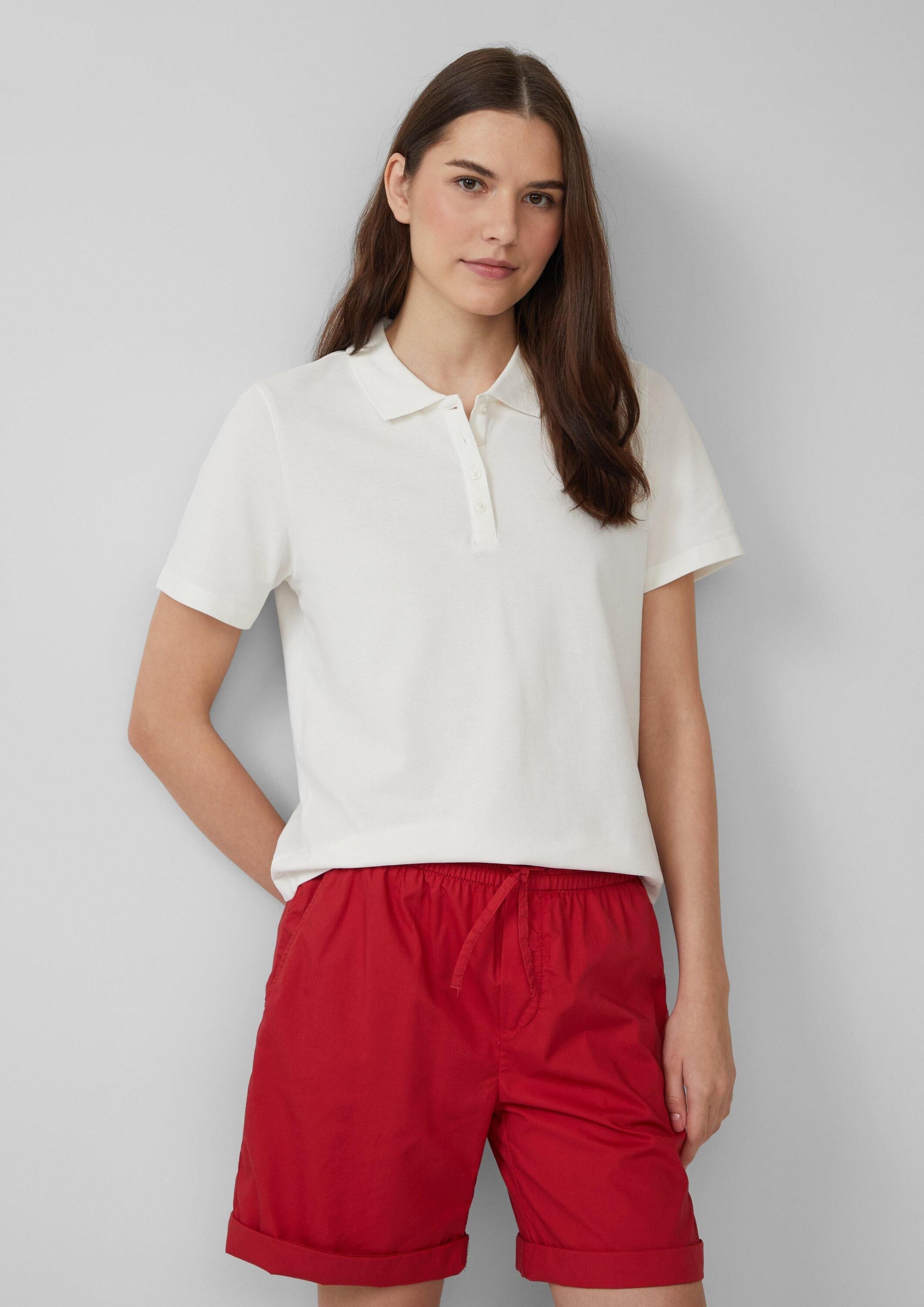 s.Oliver Kurzarmshirt Polo-Shirt Verkürztes Poloshirt aus günstig online kaufen