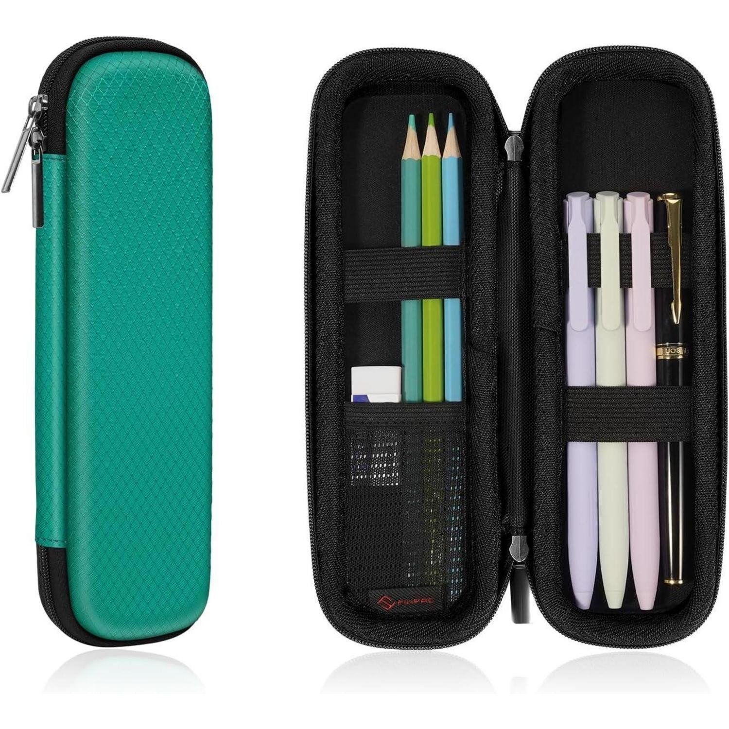 LuxusKollektion Schreibmappe Federmäppchen Etui Stiftetasche Eva Büro Schule Dunkelgrün S