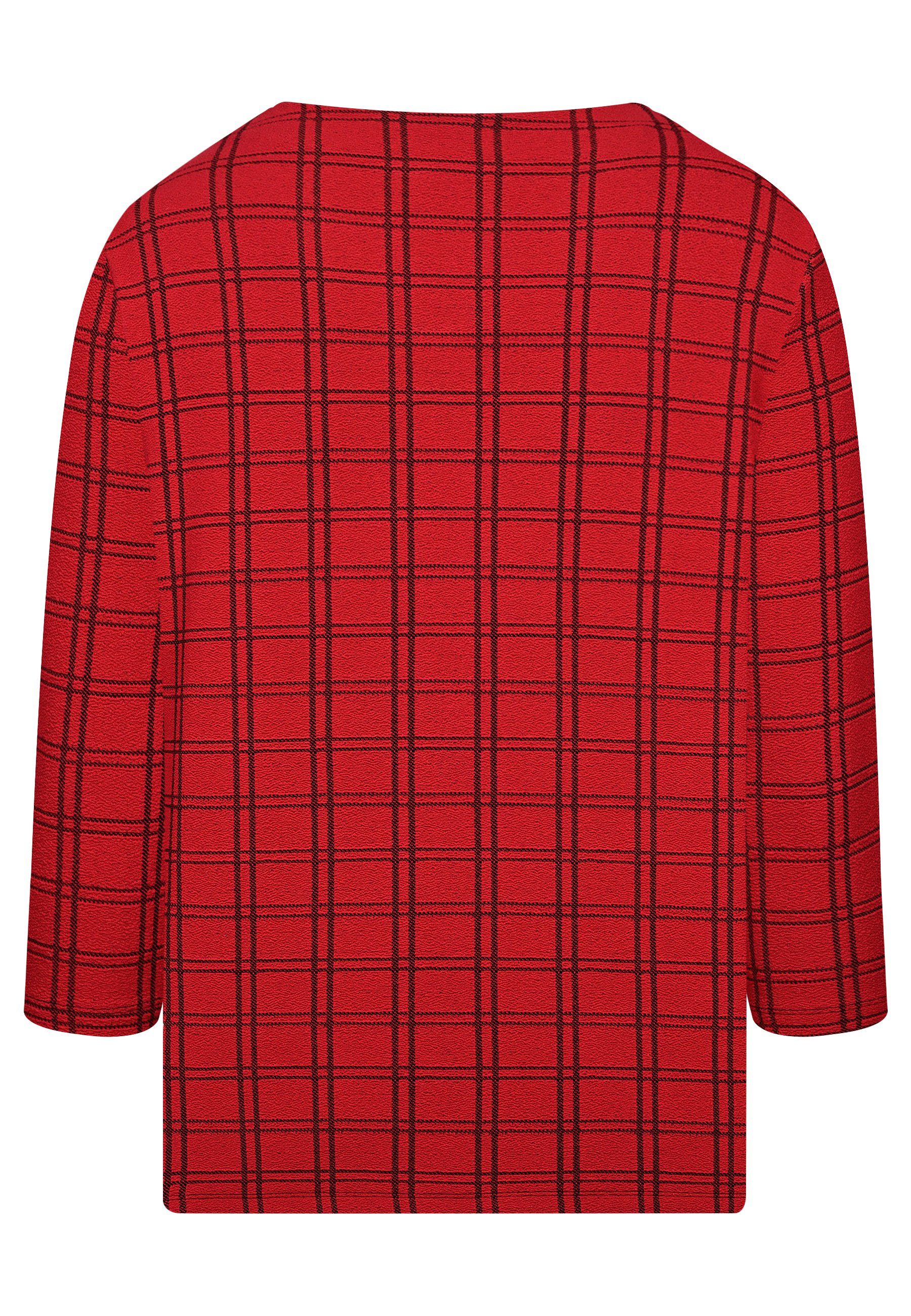 Shirt (1-tlg) Open elanza T-Shirt 07/red-black - Check