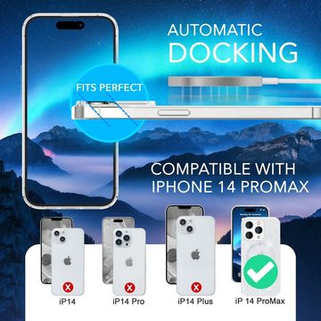 Nalia Smartphone-Hülle Apple iPhone 14 Pro Max, Klare Glitzer Hülle / MagSafe Funktion / 2x Schutzglas / Glitter Cover