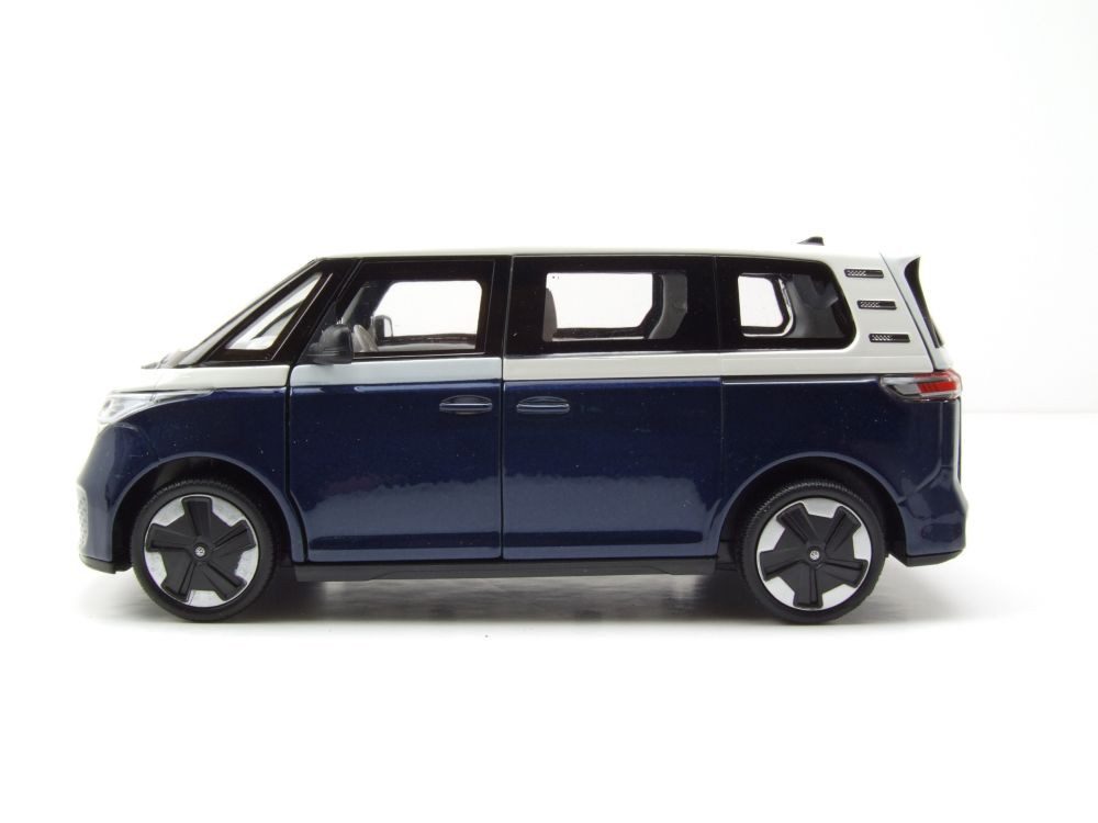 Welly Modellauto VW ID.BUZZ Bus dunkelblau metallic weiß, Maßstab 1:24