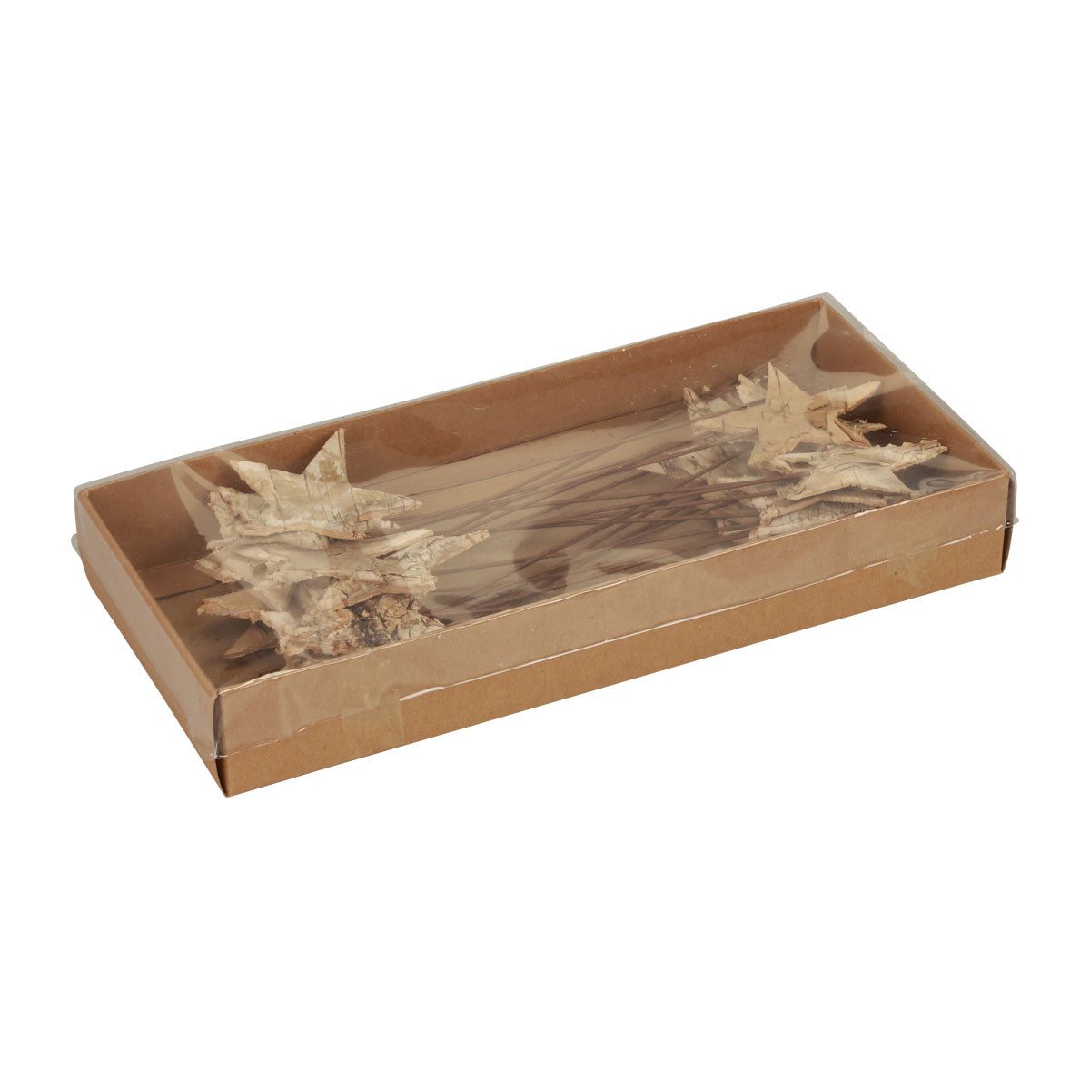 Florists Products Weihnachtsmann Deko Sterne zum Stecken Baumrinde Advent Weihnachten 24 Stk, 24 Stück