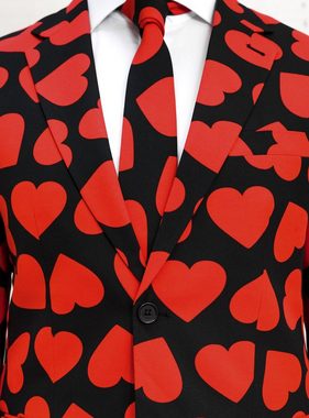 Opposuits Partyanzug King of Hearts, Romantischer Anzug für charmante Typen mit Herz