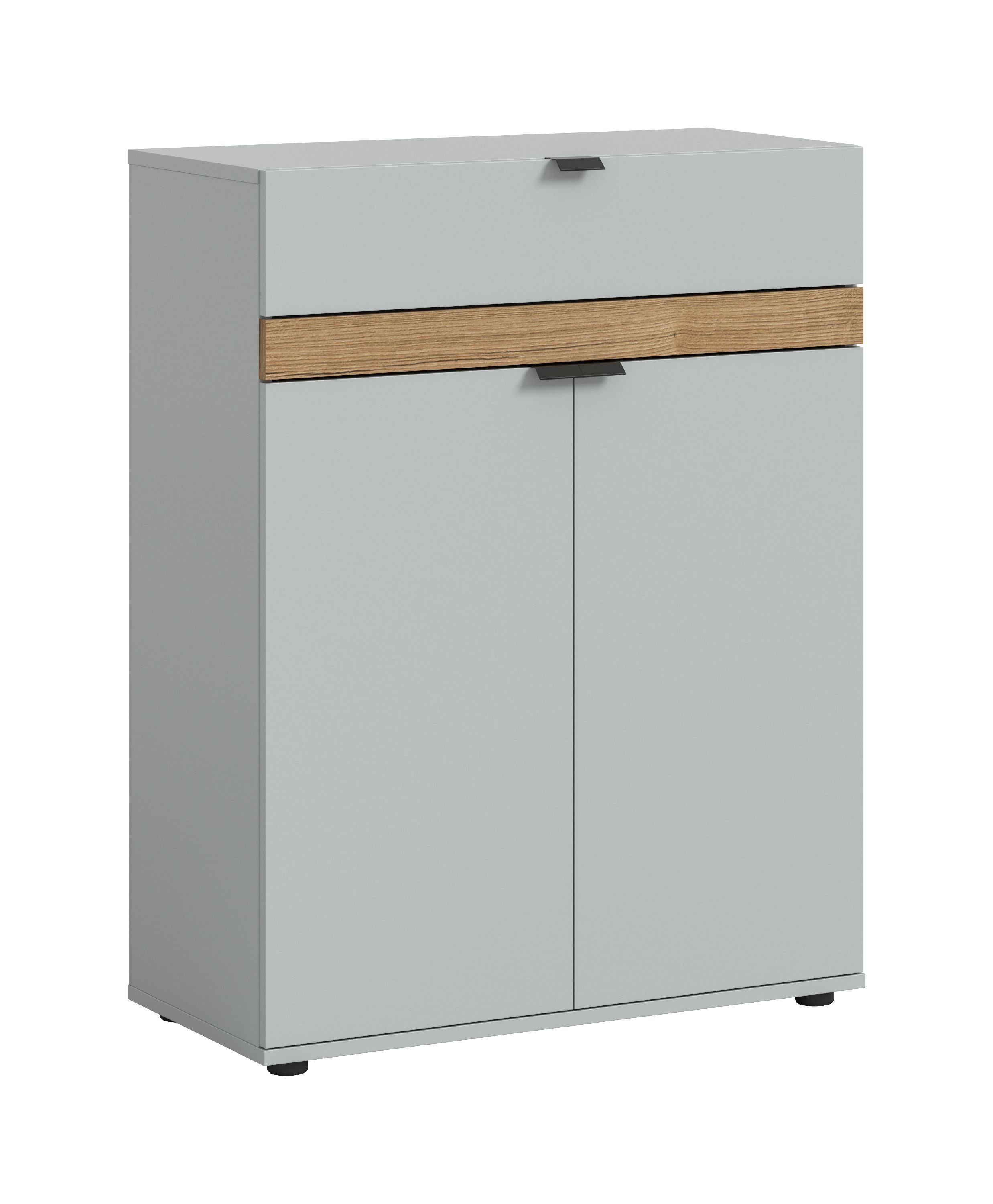 xonox.home Schuhkommode Naro, grau Nachbildung Melamin beschichtet modern 75x98x37 cm