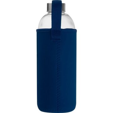 Livepac Office Trinkflasche Trinkflasche aus Glas mit Neoprensleeve / 1000ml / Neoprenfarbe: dunke