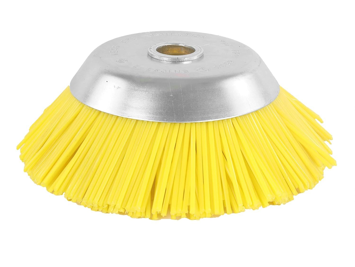 S&R Reinigungsbürste Unkrautbürste 200 mm x 25,4 mm, Nylon-Borsten gegen Unkraut, Moos, schonende Kegelbürste für Rasentrimmer, Motorsense, Freischneider