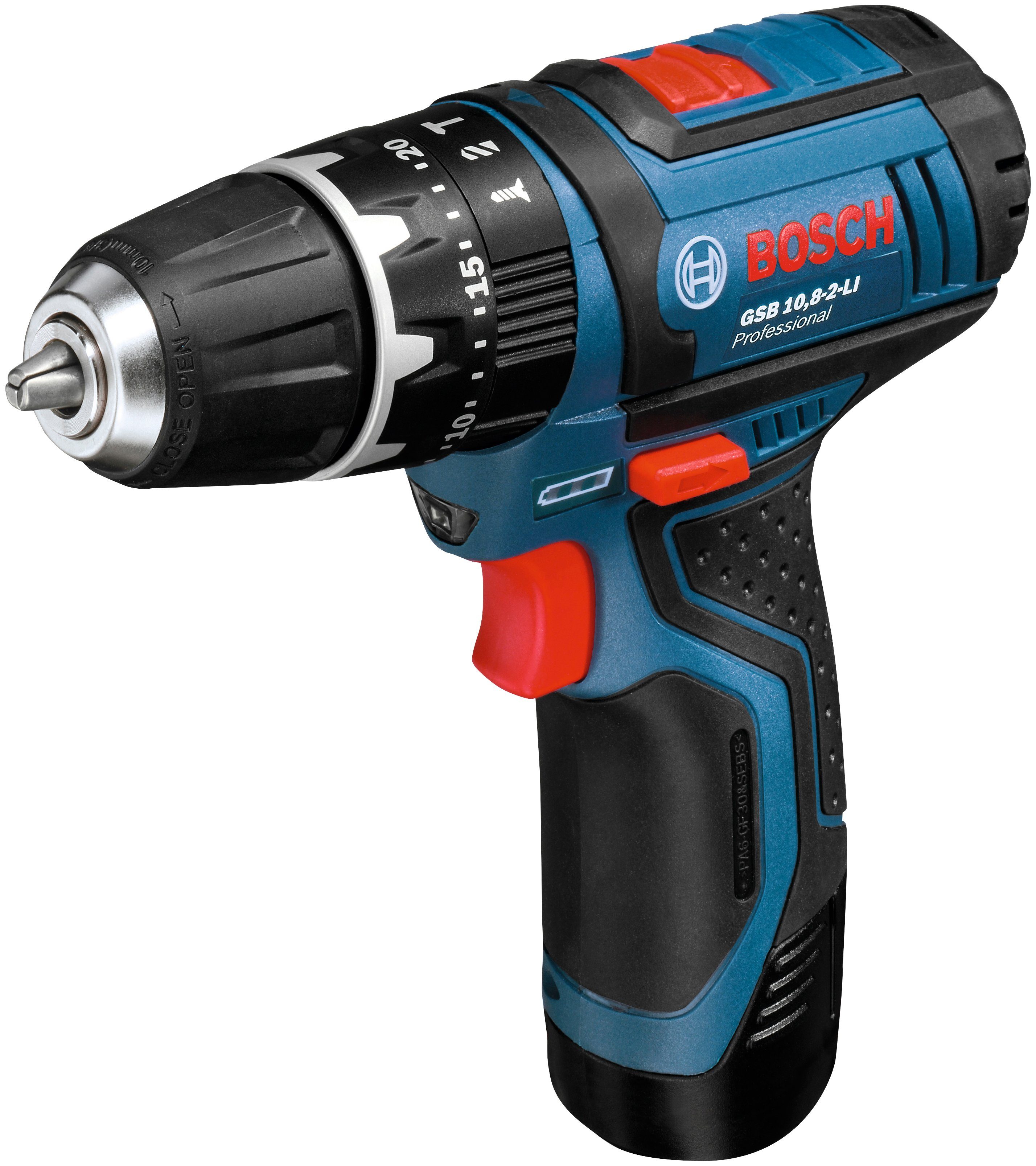 Bosch Professional Akku-Schlagbohrschrauber GSB 12V-15, max. 1300 U/min, Ohne  Akku und Ladegerät, Neu entwickeltes 2-Gang-Planetengetriebe