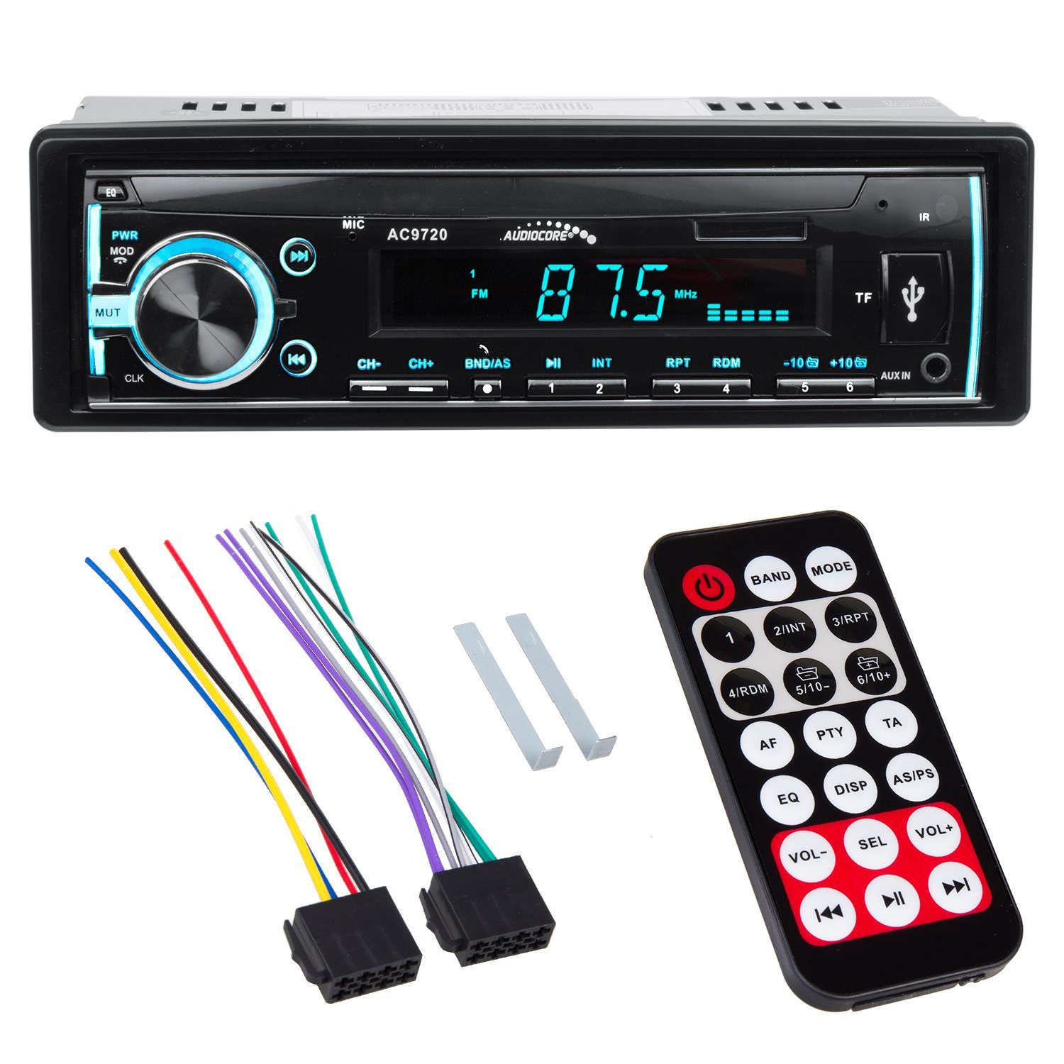 Audiocore AC9720 Autoradio (Radio Bluetooth-Multicolor-Technologie MP3 / WMA) | Autoradios