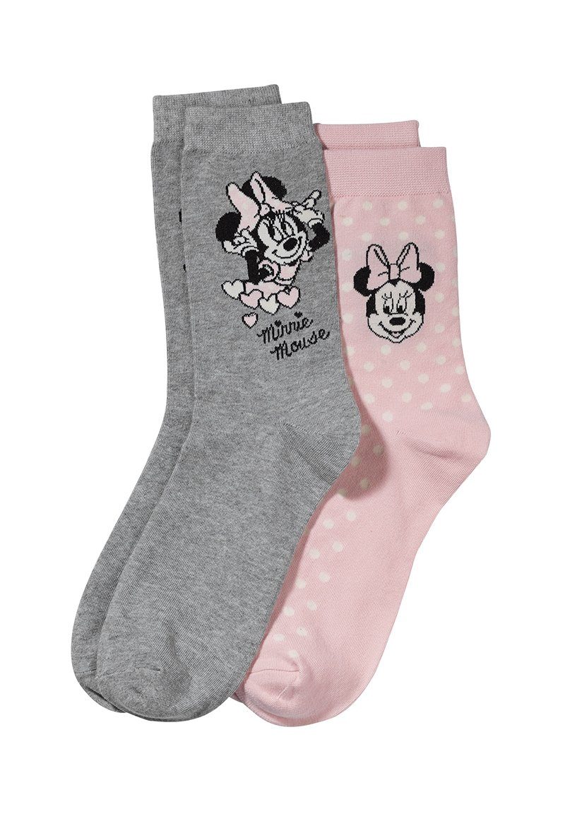 ONOMATO! Socken Minnie Mouse Damen Strümpfe Socken 2er Pack (2-Paar)
