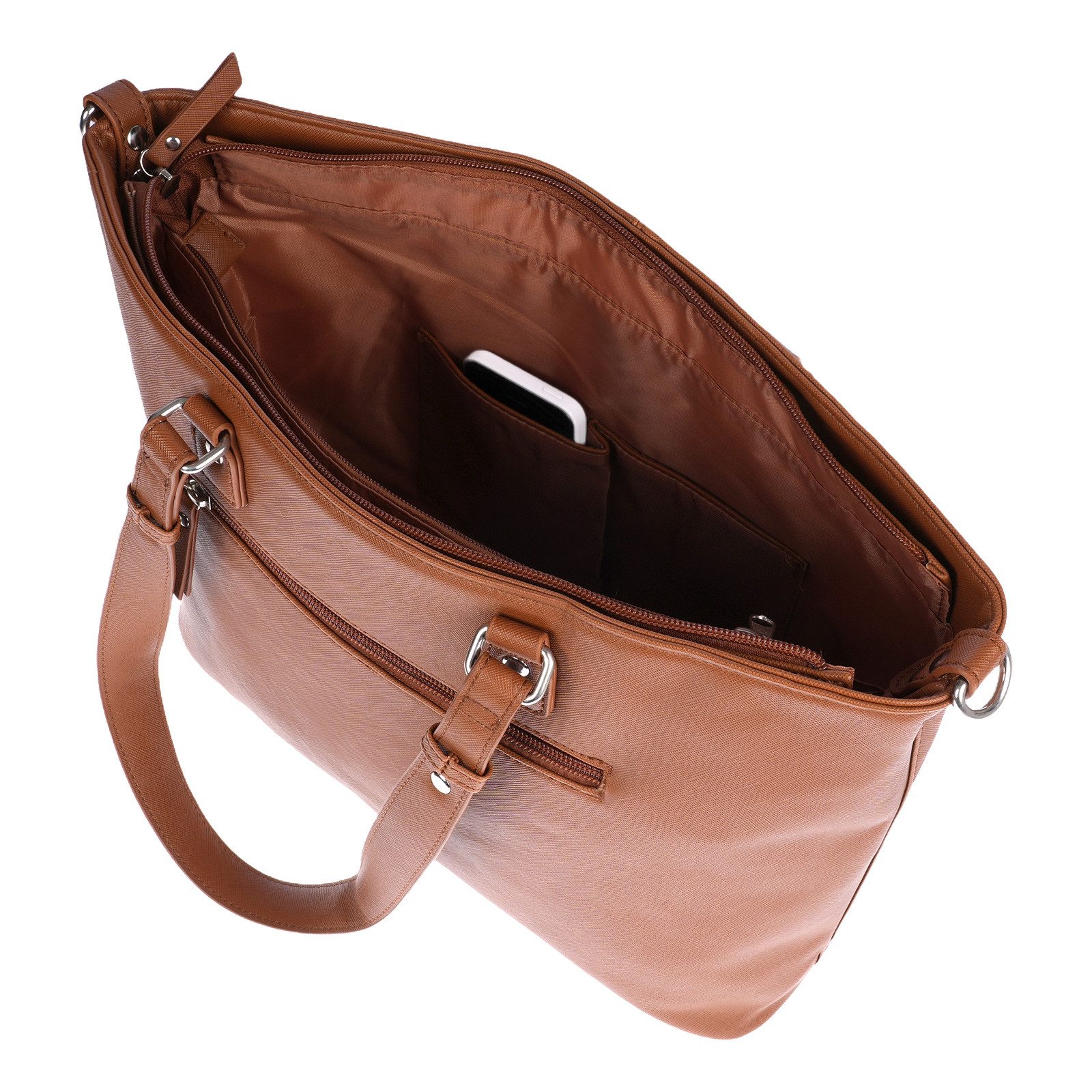 Christian Wippermann Umhängetasche Damen Tasche Schultertasche Umhängetasche Crossover Bag (einzeln), Leder Optik Handtasche