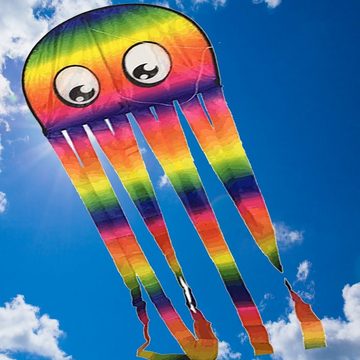 AIROW KITES Flug-Drache Karl Krake bunt 4mm Fiberglasgestänge Größe 230x48cm