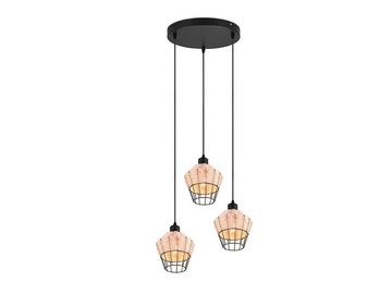 meineWunschleuchte LED Pendelleuchte, Dimmfunktion, LED wechselbar, warmweiß, Dreiflammig über Kochinsel hängend Boho Lampenschirm Rattan Ø 41cm