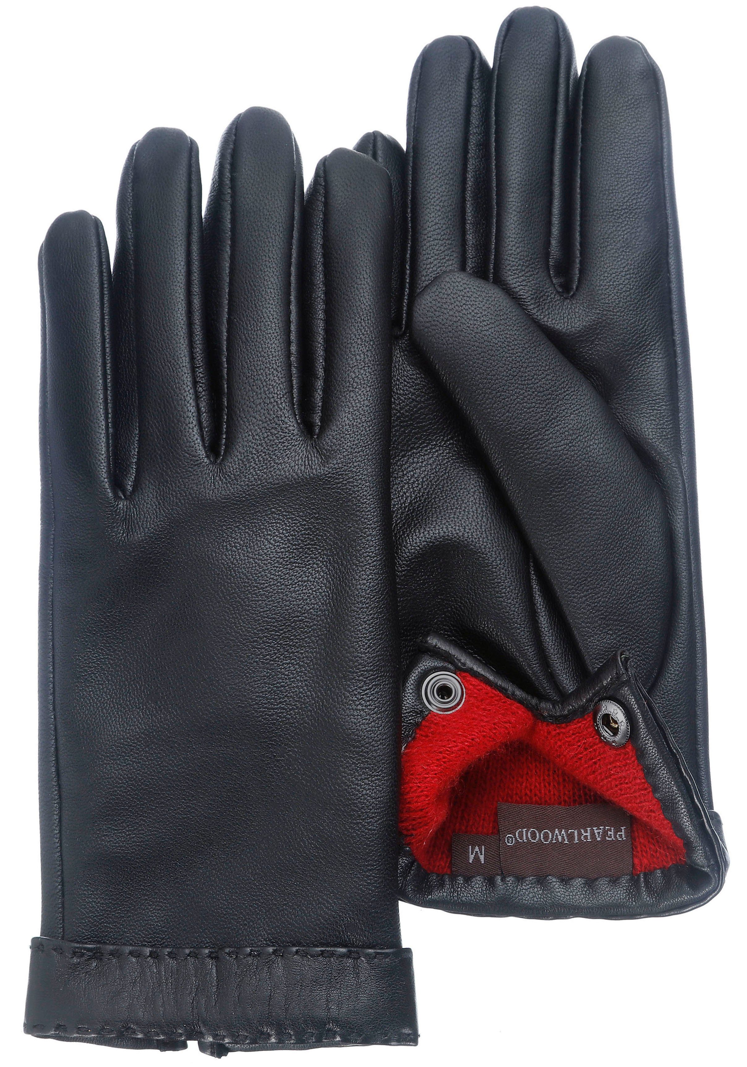 PEARLWOOD Lederhandschuhe Ann Dekorative Handsteppung am Bund günstig online kaufen