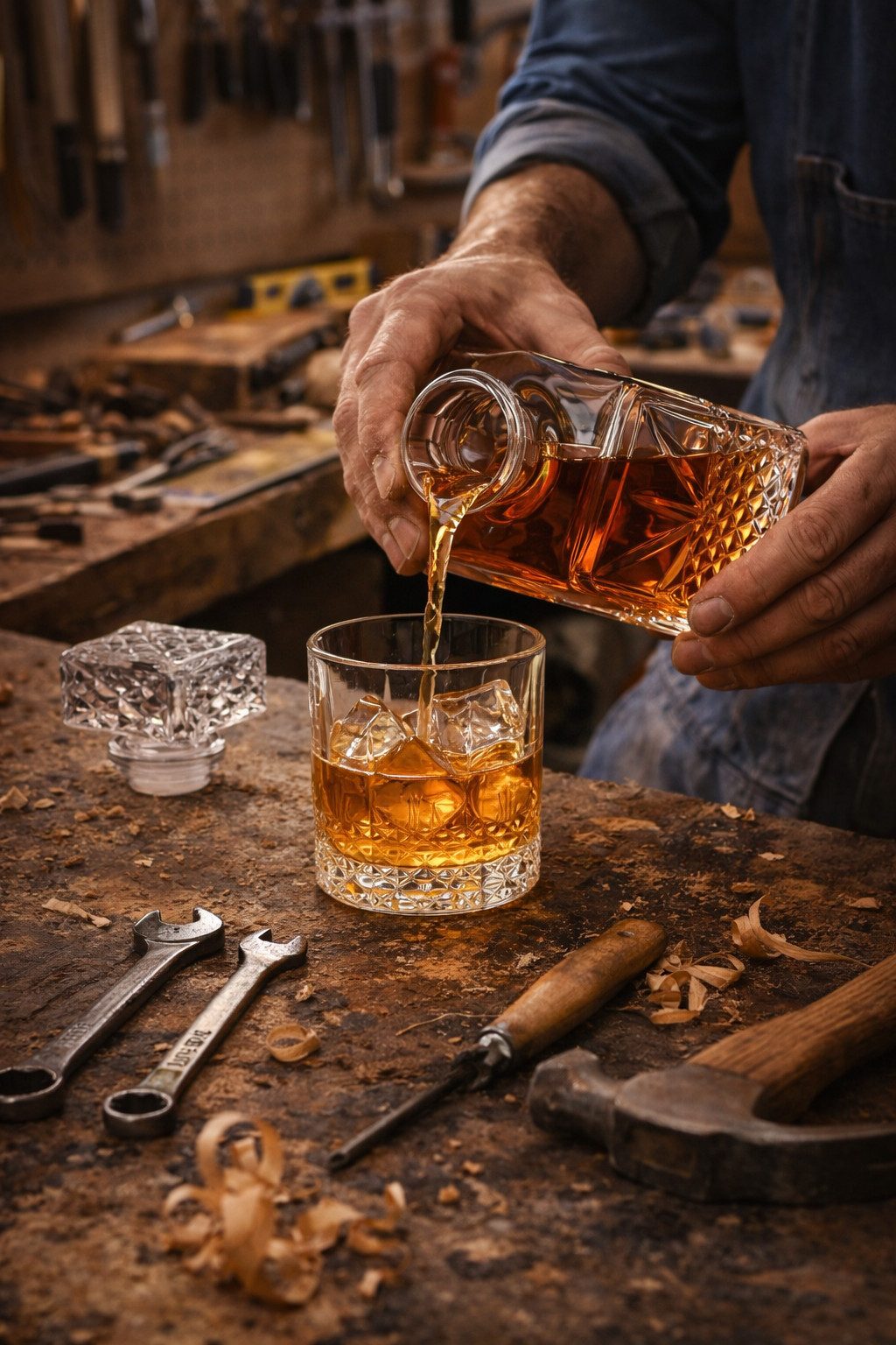 WestCraft Karaffe Bormioli Rocco Whisky-Karaffe aus Glas – 3 edle Designs, (1-tlg), Glasstopfen für sicheres Verschließen - für Hausbar & Wohnzimmer – Bild 5 von 5