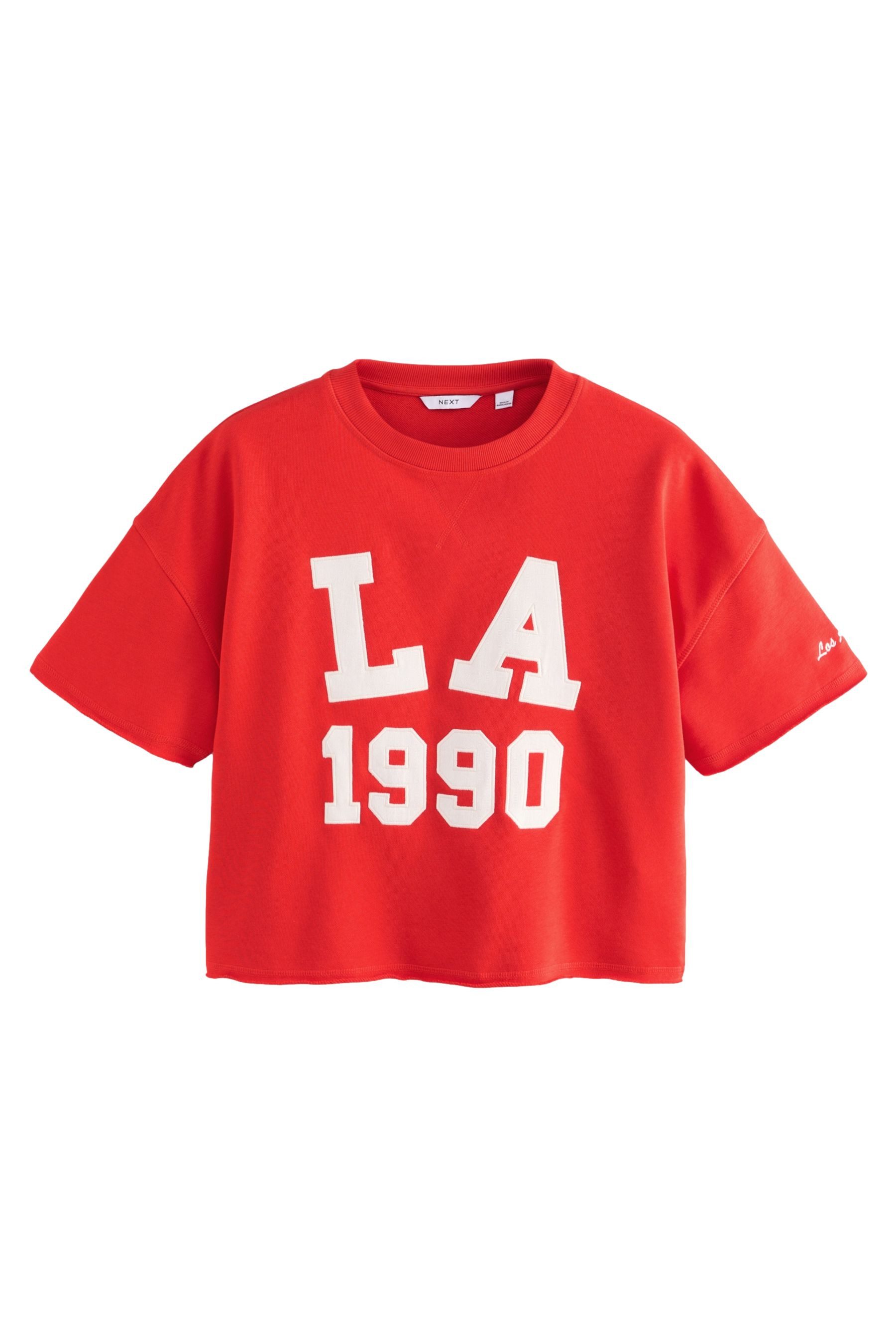 Next T-Shirt Kurzärmliges Rundhals-Sweatshirt mit LA-Grafik (1-tlg) günstig online kaufen