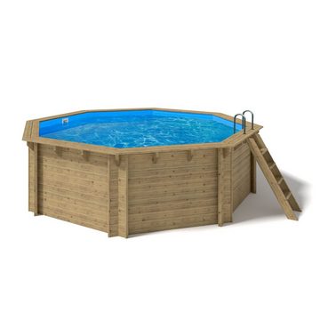 Paradies Pool Pool, Holzpool Kalea 528x138cm, Folie blau 0,8mm