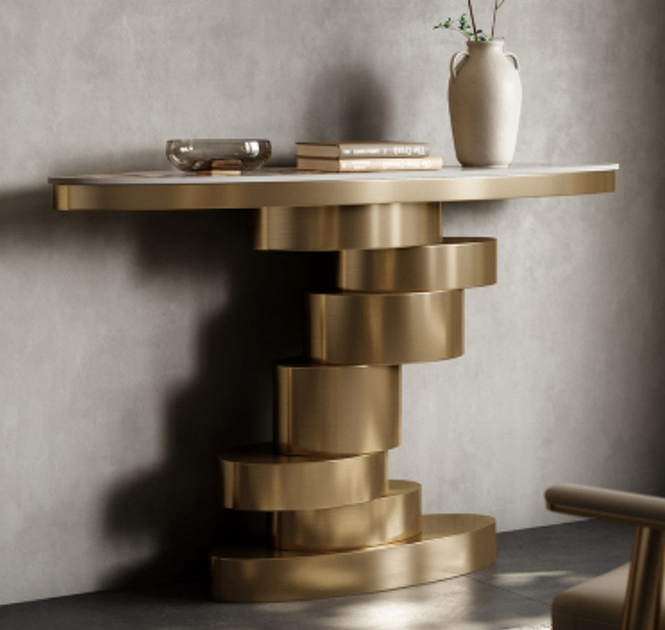 JVmoebel Konsolentisch Goldene Designer-Konsole aus Holz mit stilvollem Design (1-St., Konsolentisch), Made in Europa