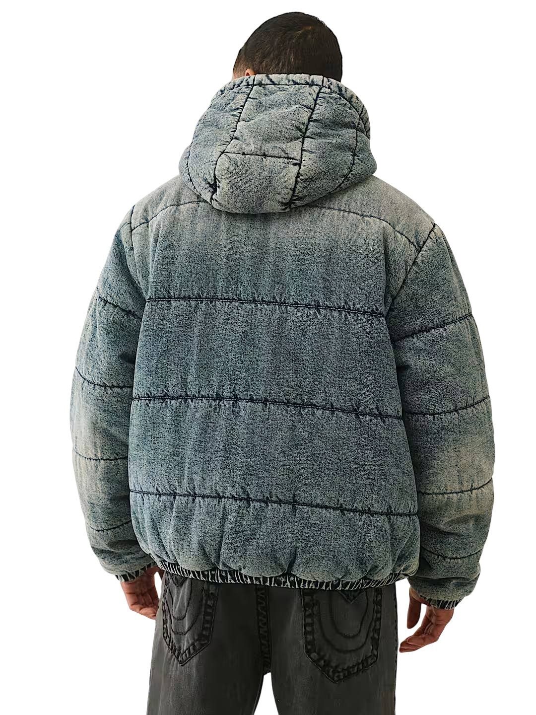 True Religion Winterjacke Jacke True Religion Washed denim Puffer