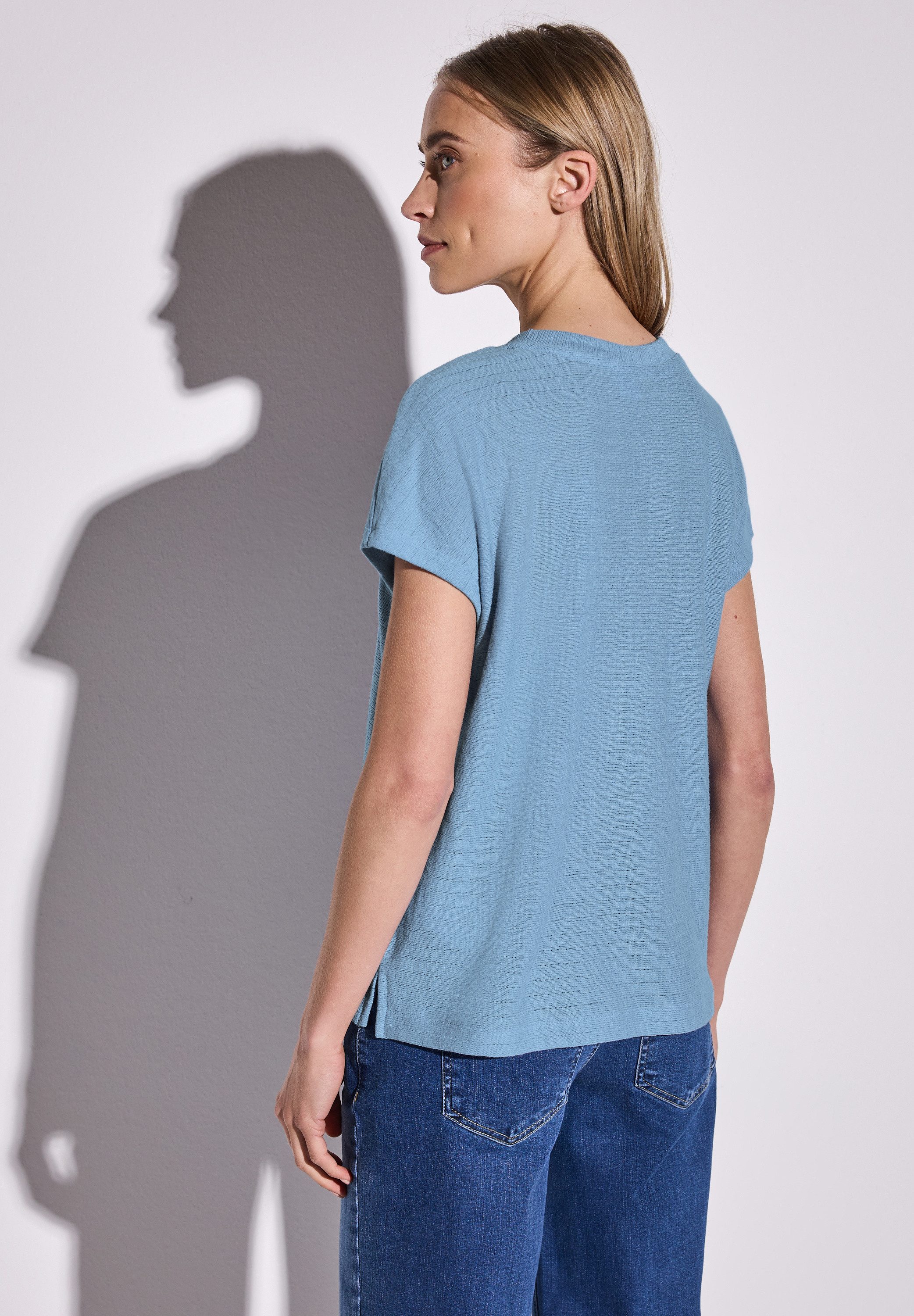 STREET ONE T-Shirt aus softem Materialmix günstig online kaufen