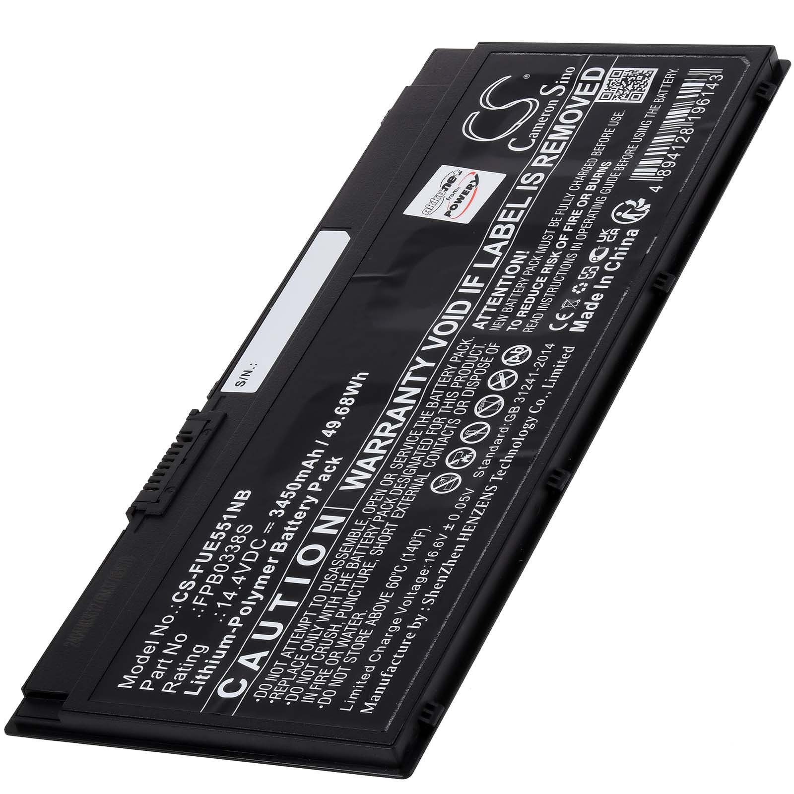Powery Akku für Fujitsu LifeBook T939 VFY T9390MP790DE Laptop-Akku 3450 mAh (14.4 V)