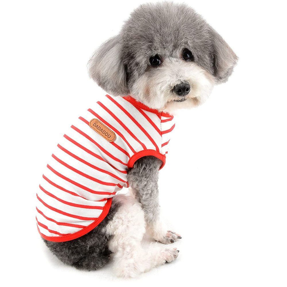 Gontence Hundehemd Sommer-Hunde-Shirts, Gestreifte Atmungsaktive Weste