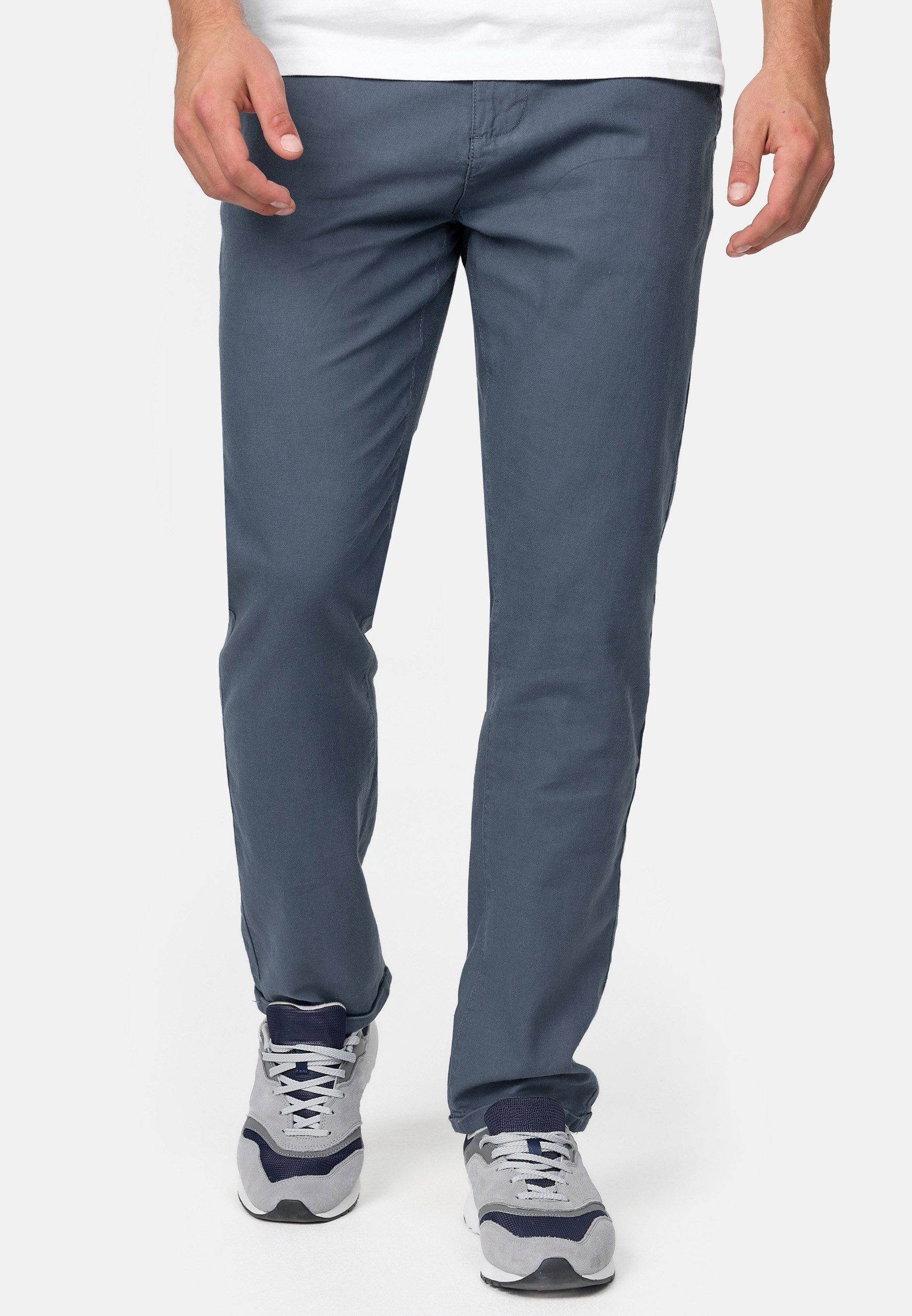 Indicode Leinenhose Herren Haverfield Sommerhose Leinen Herrenhose mit 4 Taschen