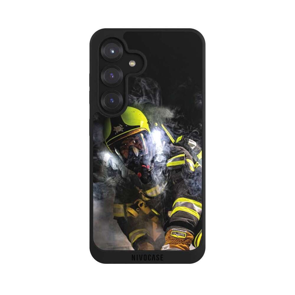 NIVOCASE Handyhülle Feuerwehr Feuerwehrmann Feuer Smokediver, Samsung Galaxy S25 Handyhülle Hülle NIVOpure Case Schwarz